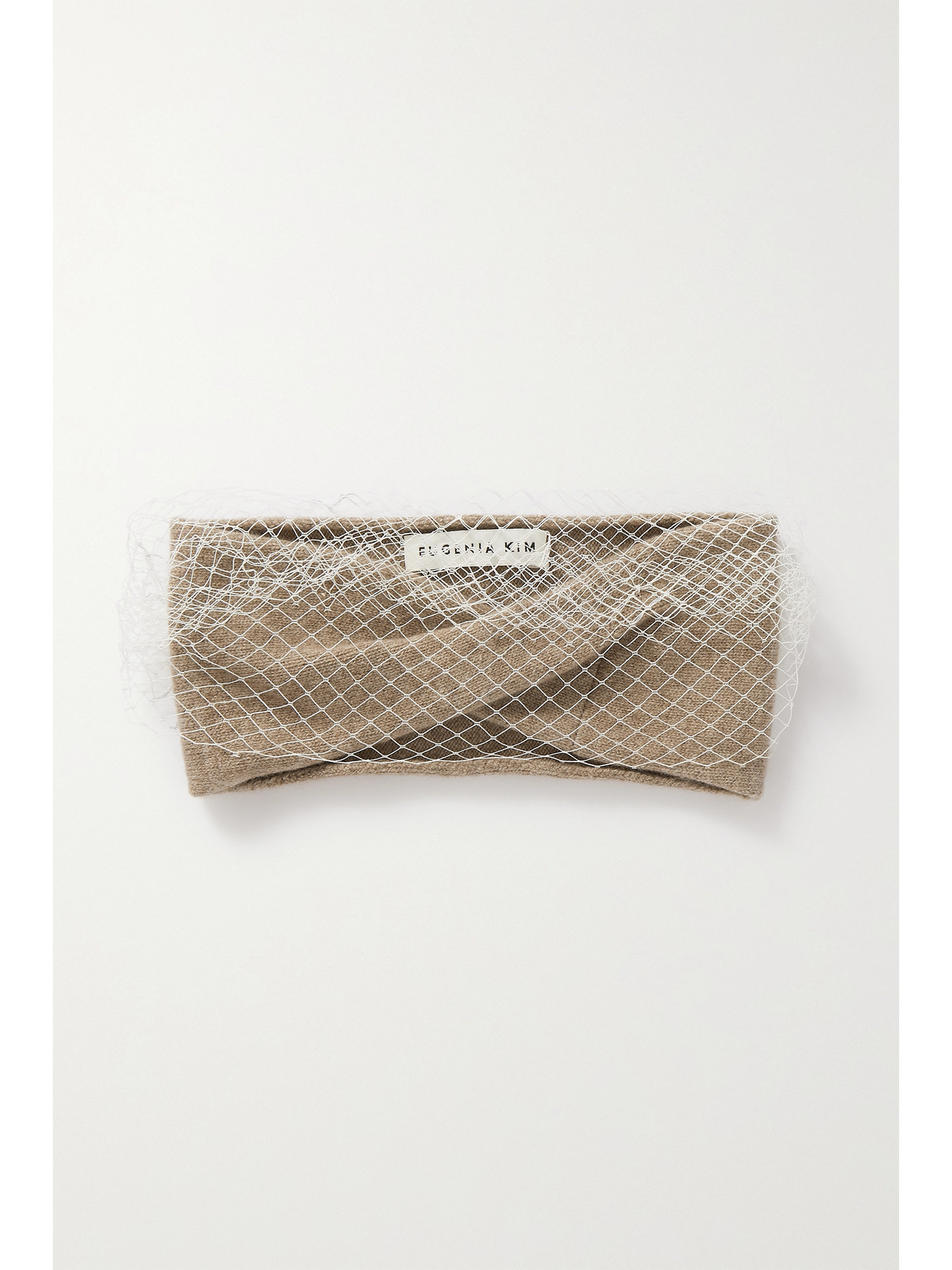 Eugenia Kim Lula Mesh-trimmed Wool And Cashmere-blend Headband In Mushroom