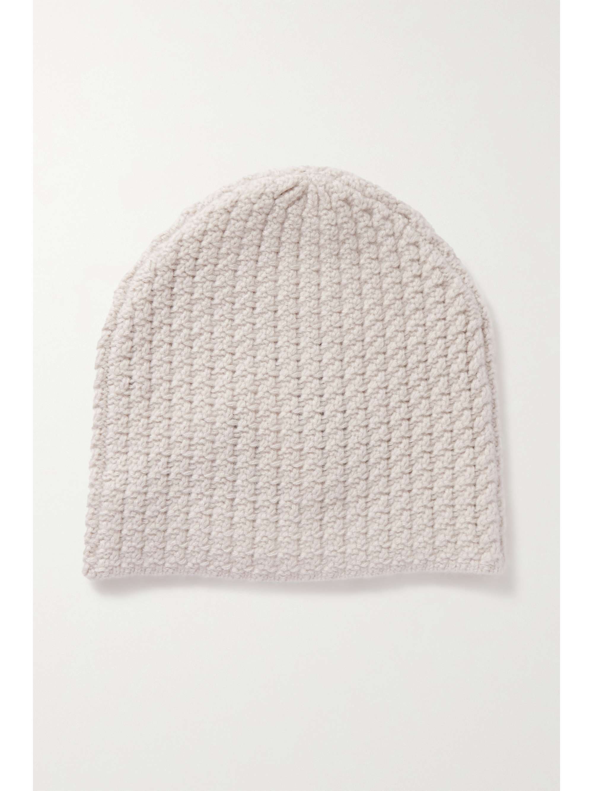 Off-white Ribbed cashmere beanie 