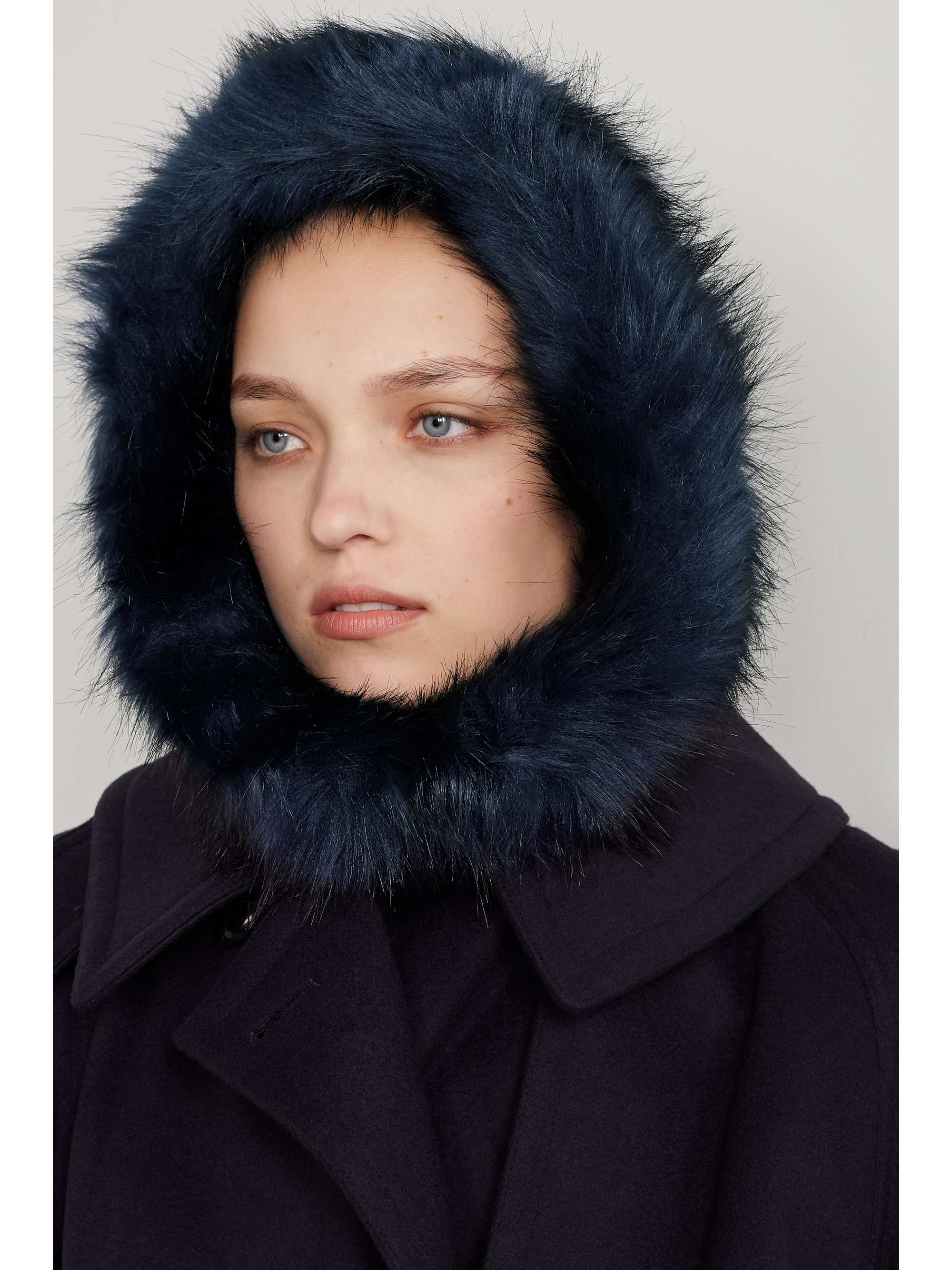 EUGENIA KIM Paulina faux fur-trimmed ribbed cashmere snood