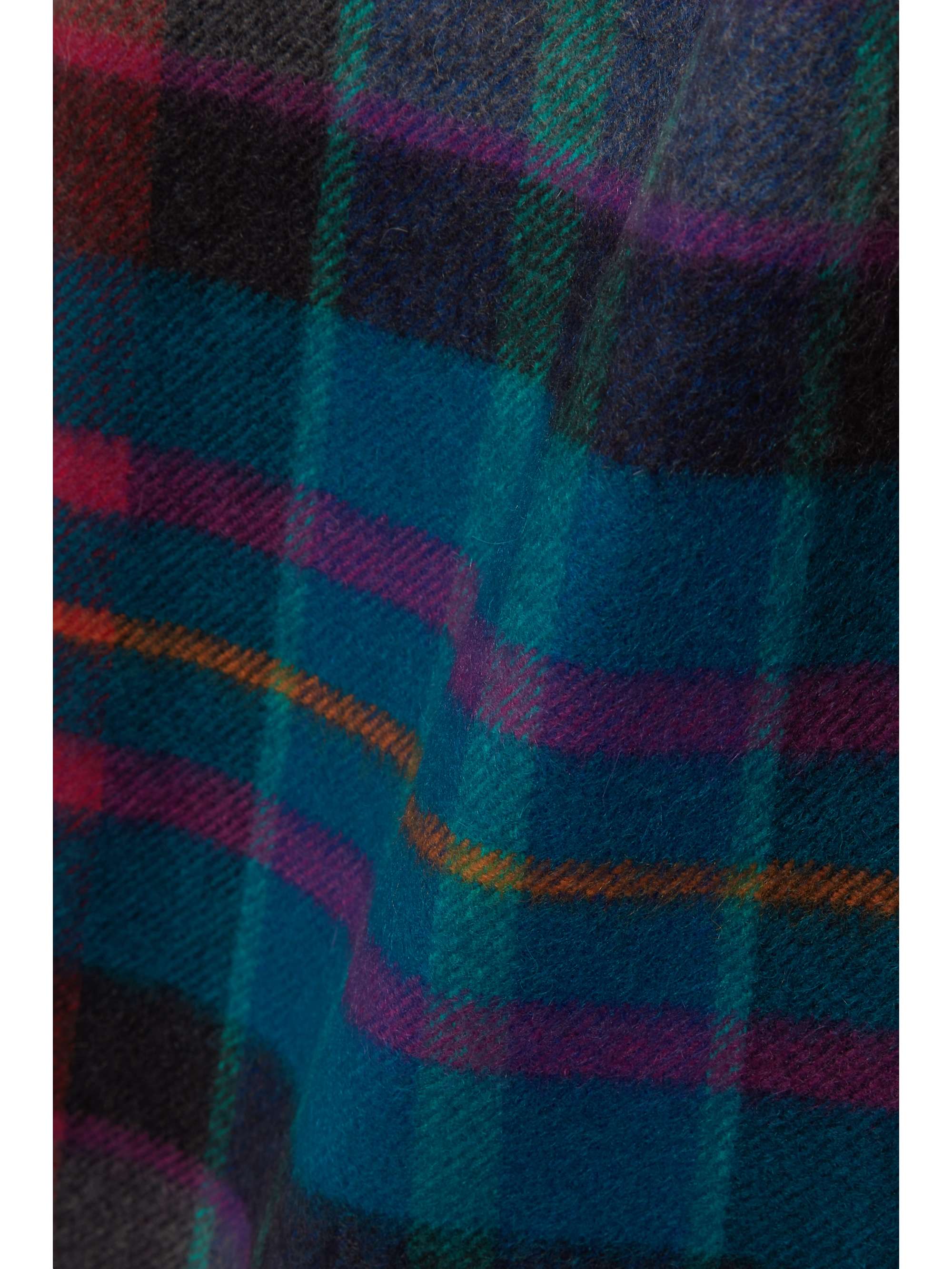 JOHNSTONS OF ELGIN + NET SUSTAIN fringed tartan cashmere scarf