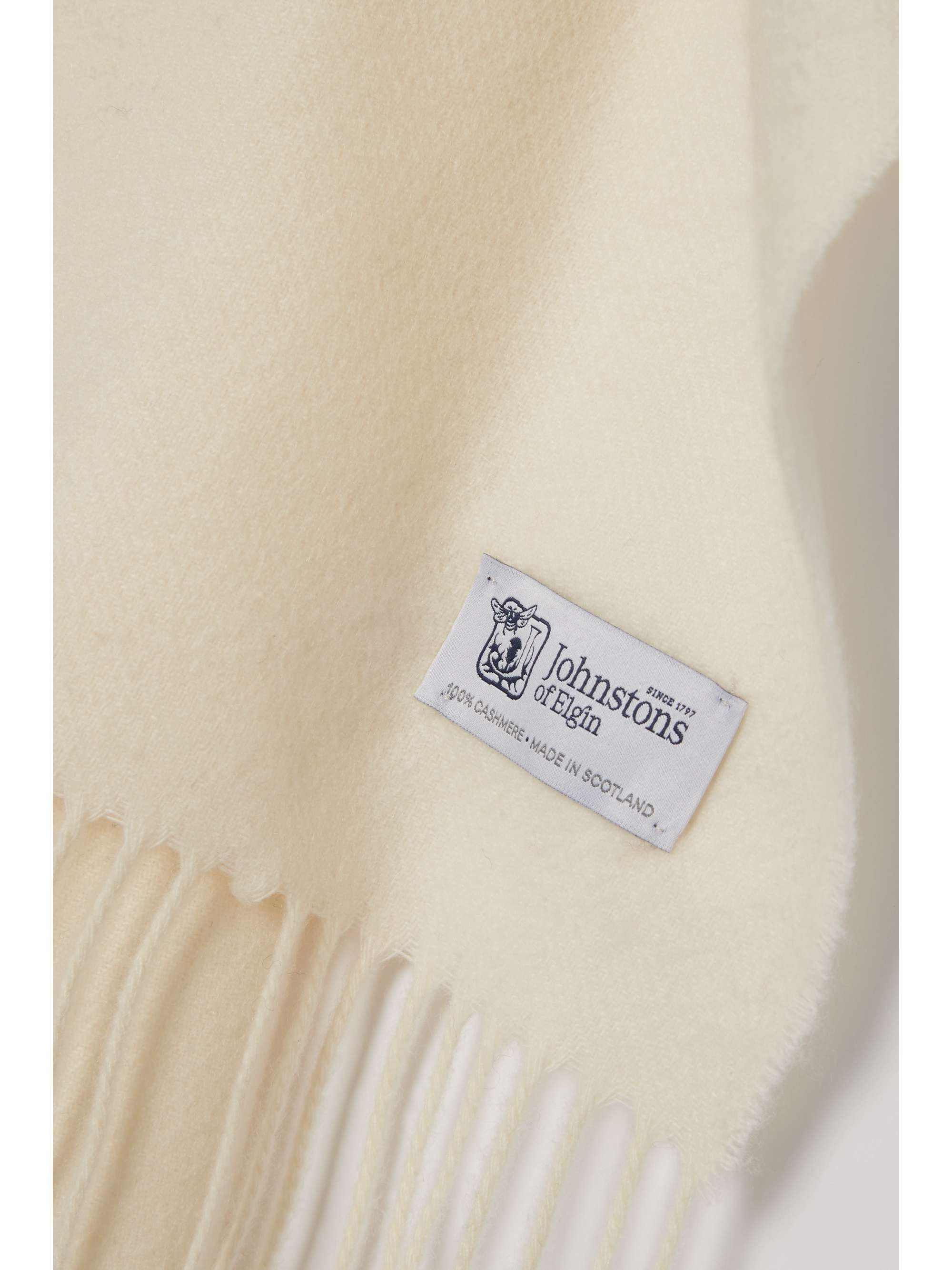 JOHNSTONS OF ELGIN + NET SUSTAIN fringed cashmere scarf