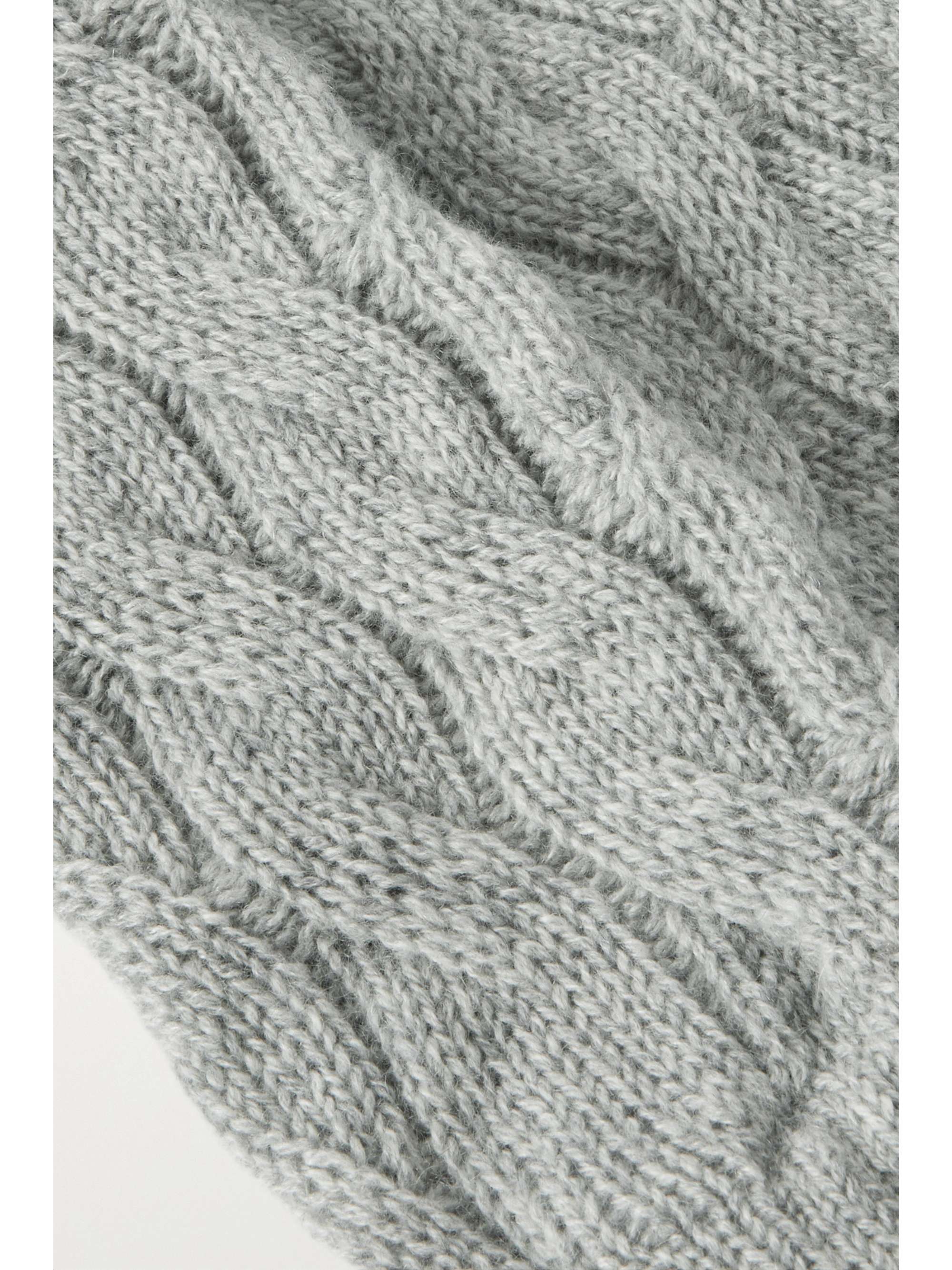 JOHNSTONS OF ELGIN + NET SUSTAIN cableknit cashmere wrist warmers NETAPORTER