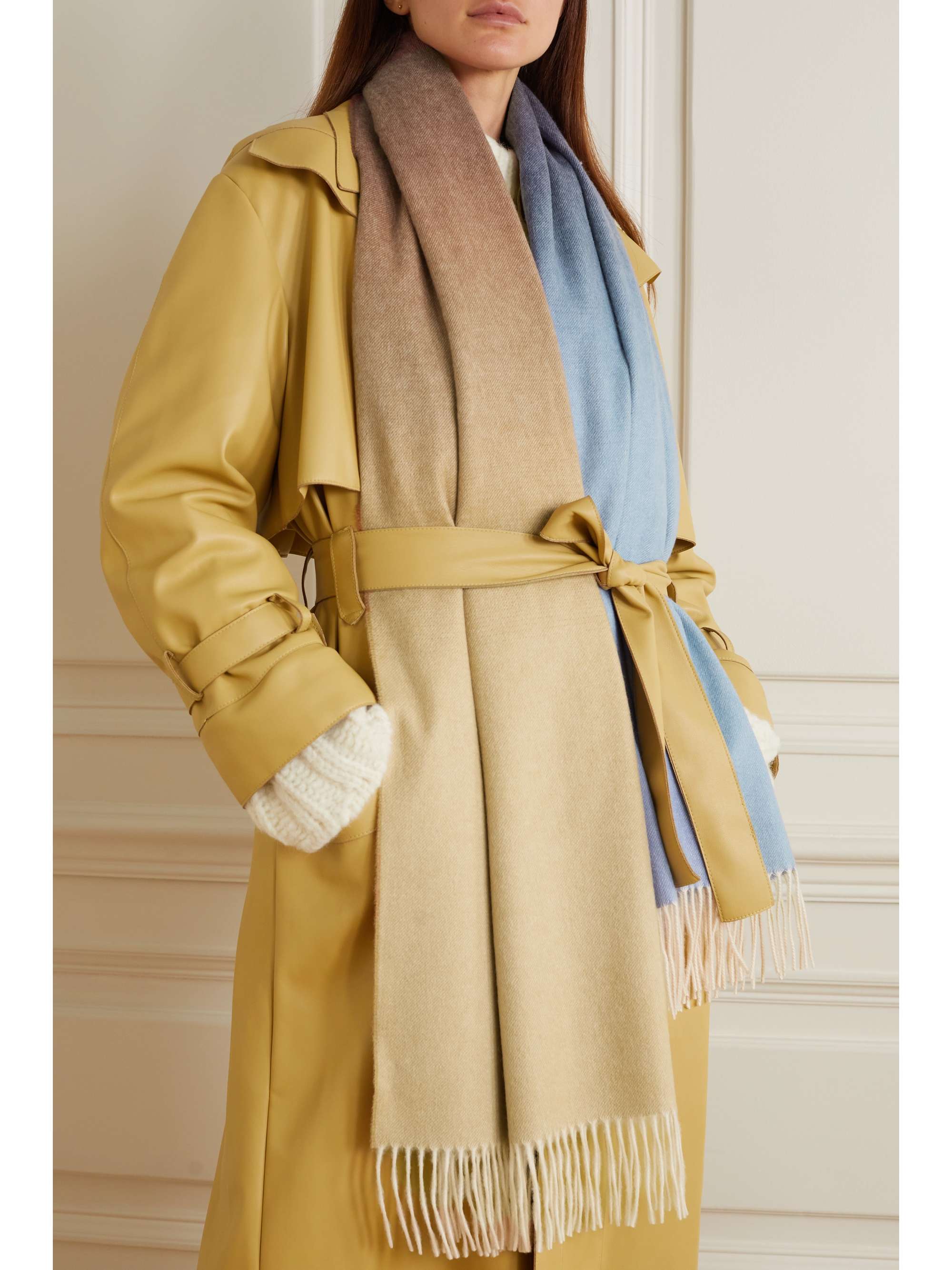 JOHNSTONS OF ELGIN + NET SUSTAIN fringed ombré cashmere scarf