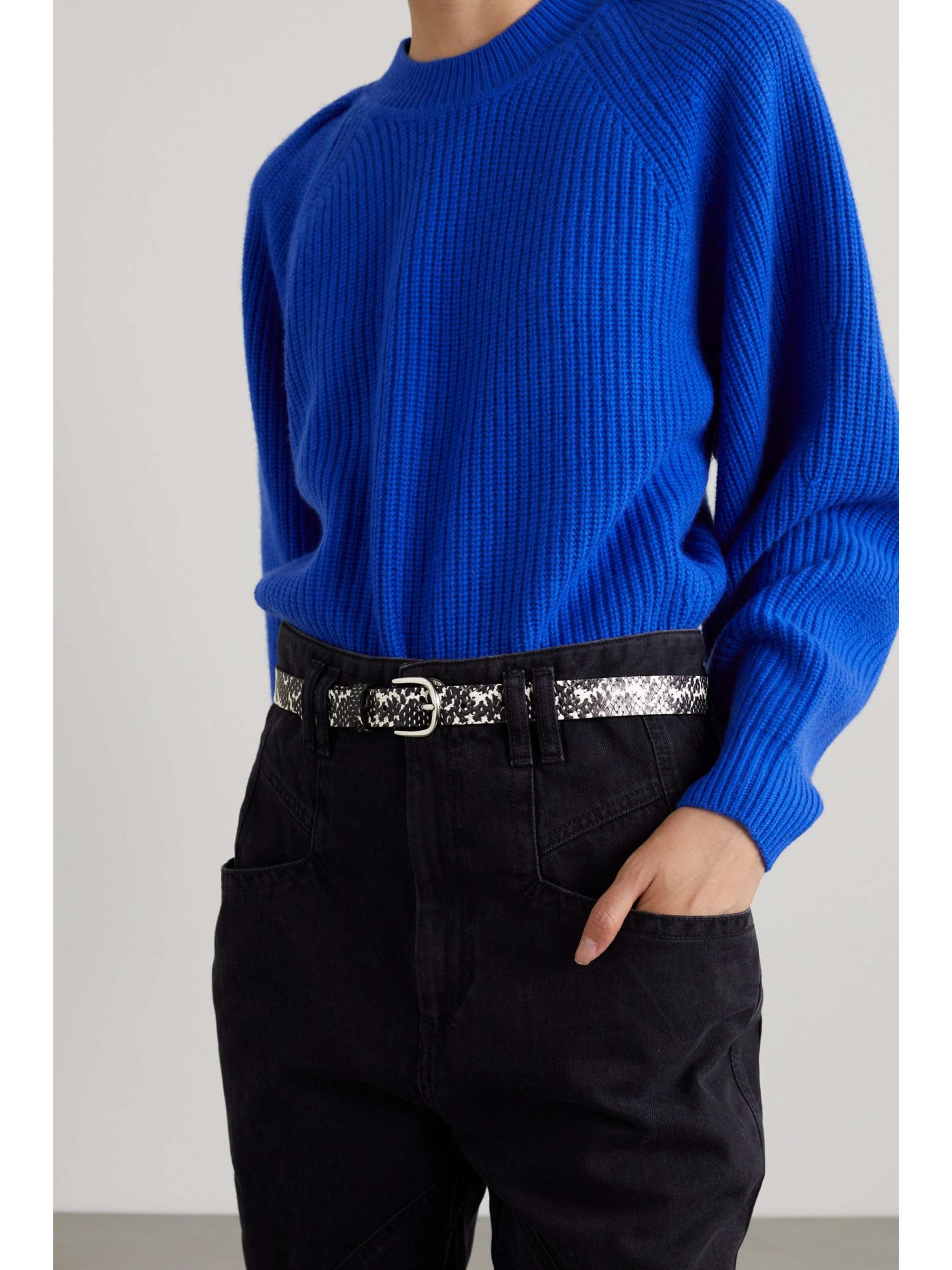 ISABEL MARANT Zap snake-effect leather belt