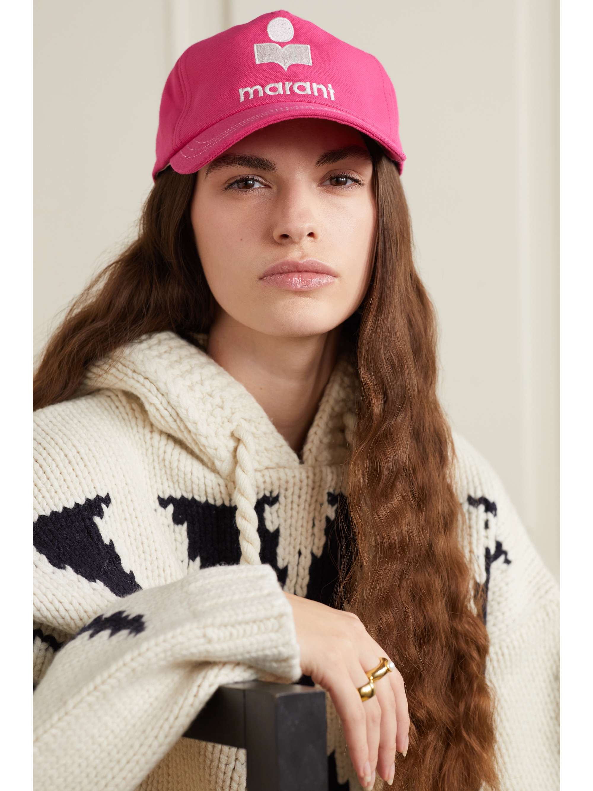 Fuchsia Tyron embroidered cotton-canvas baseball cap | ISABEL MARANT ...