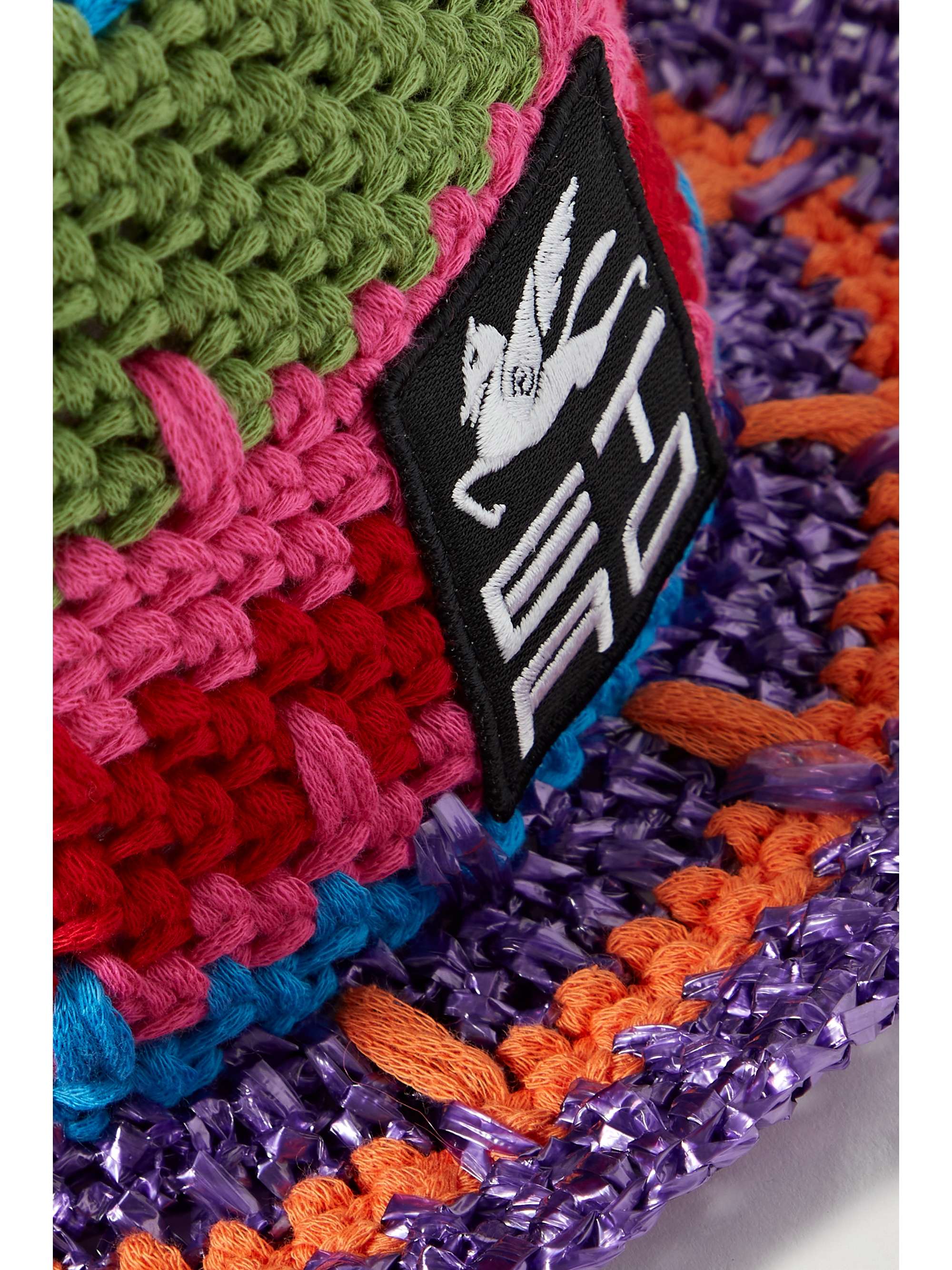 ETRO Appliquéd crocheted cotton-blend bucket hat