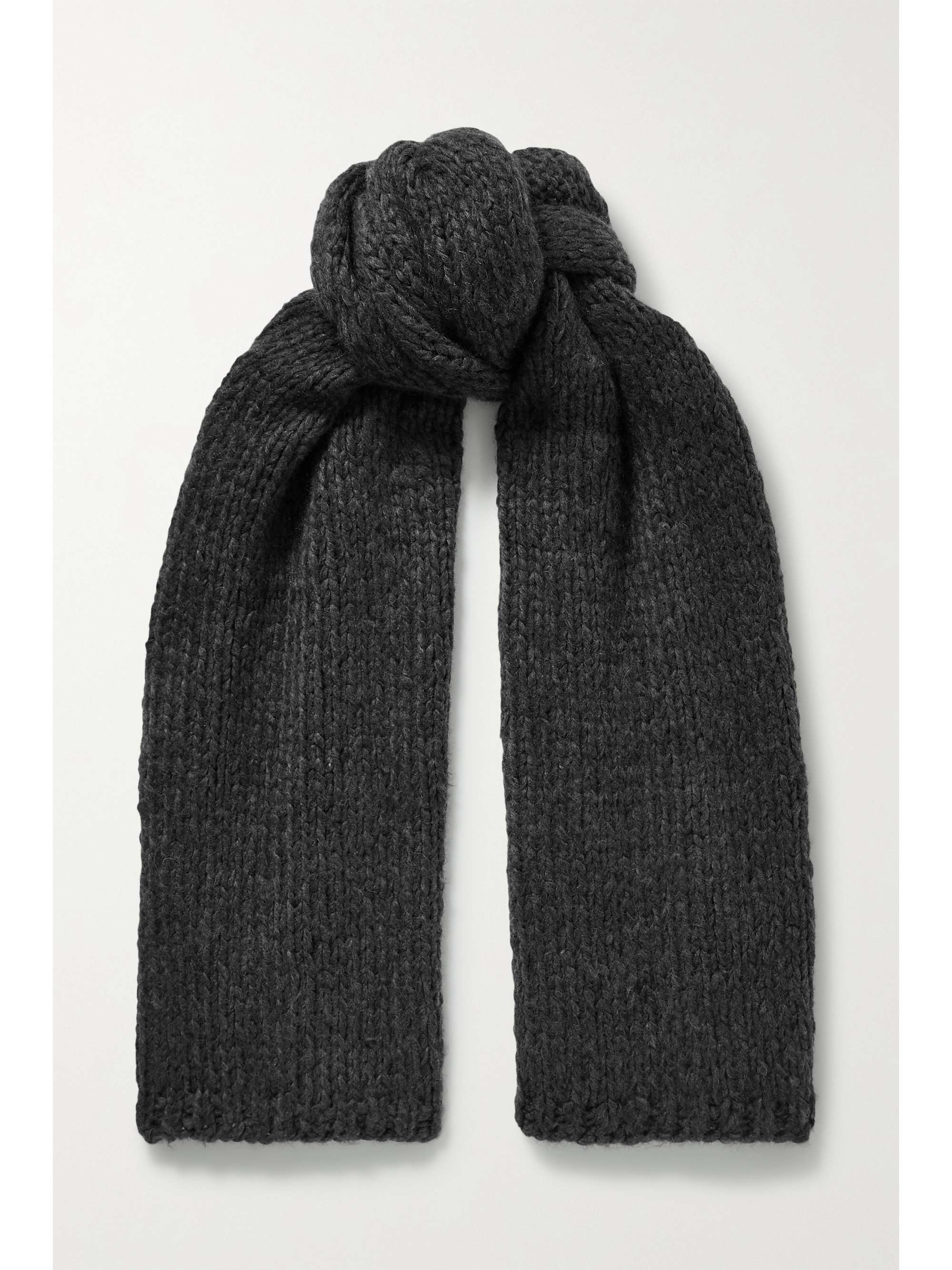 Dark gray Agou cashmere scarf | THE ROW 