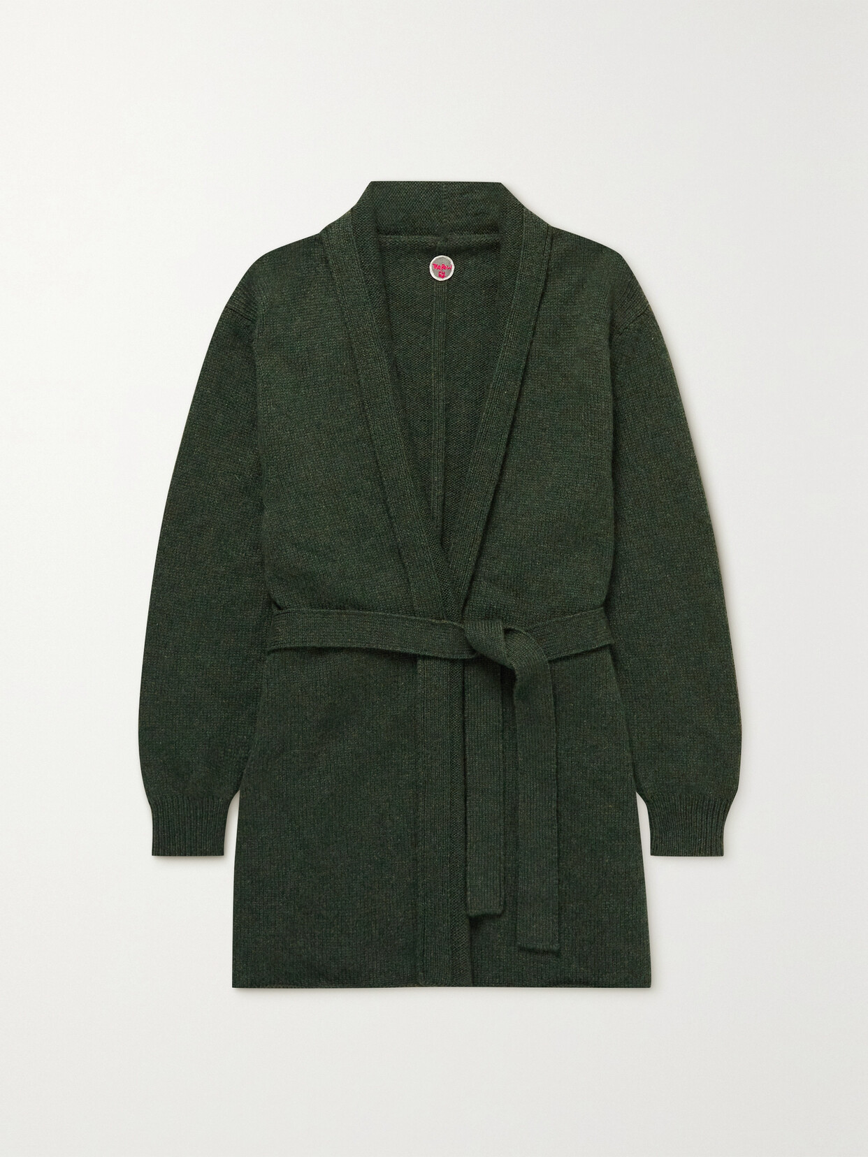 The Row Huey Belted Cashmere Cardigan In Green