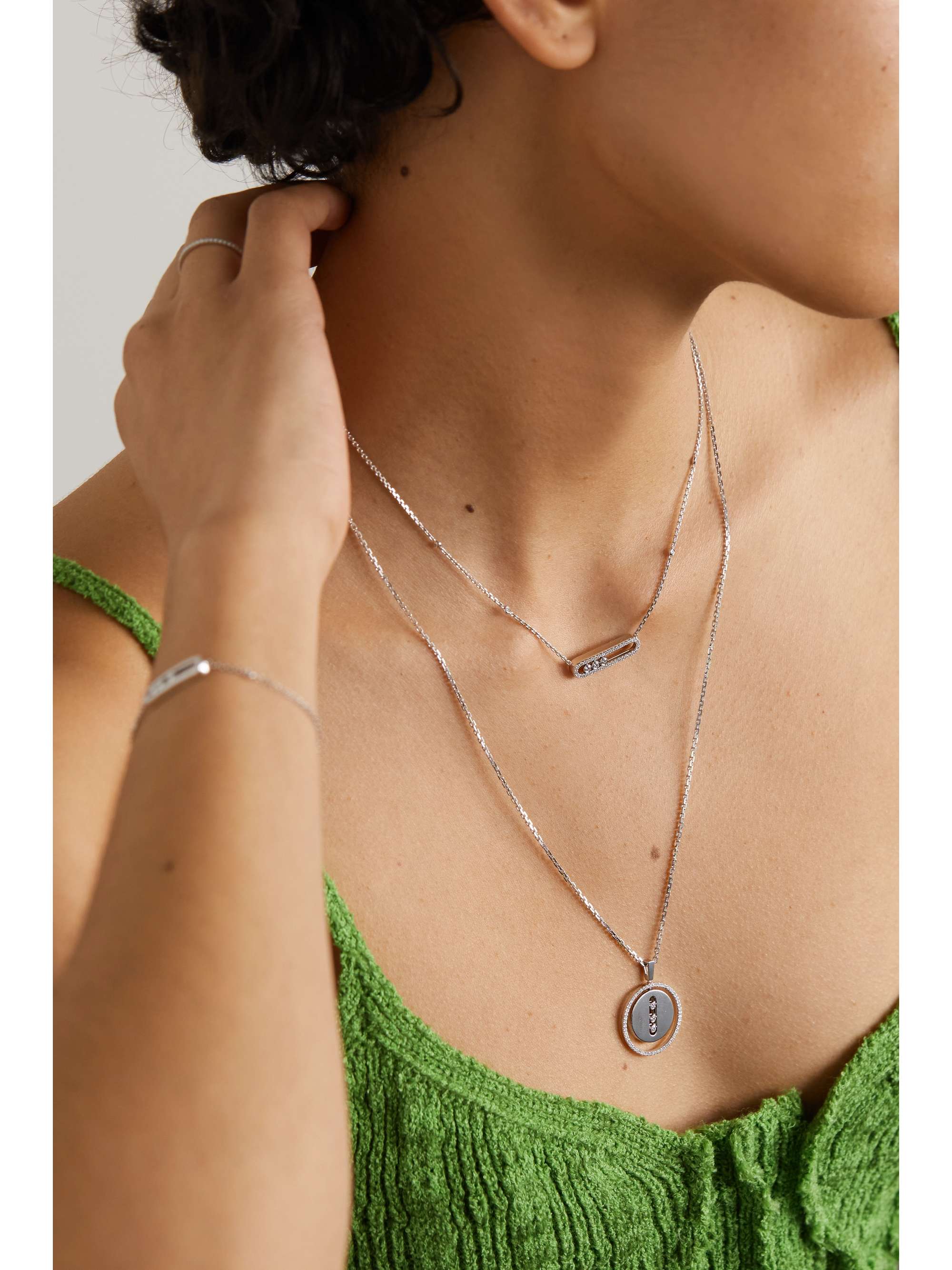 MESSIKA Baby Move 18-karat white gold diamond necklace