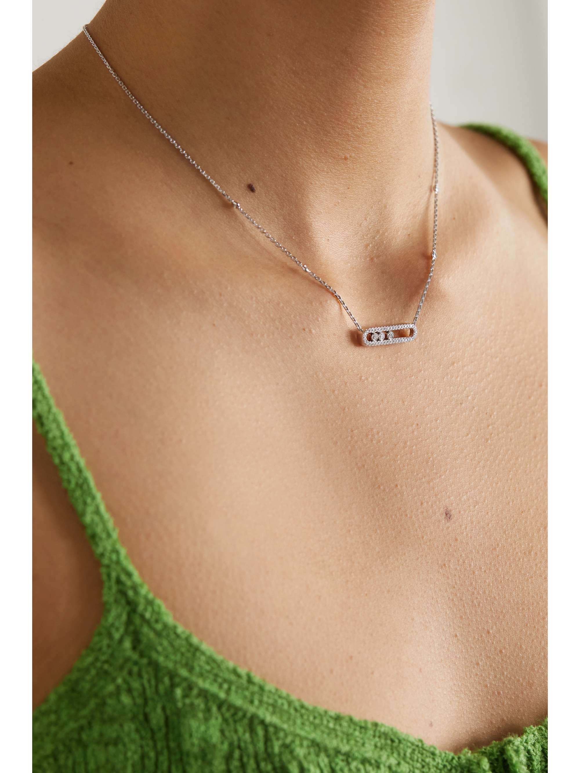 MESSIKA Baby Move 18-karat white gold diamond necklace