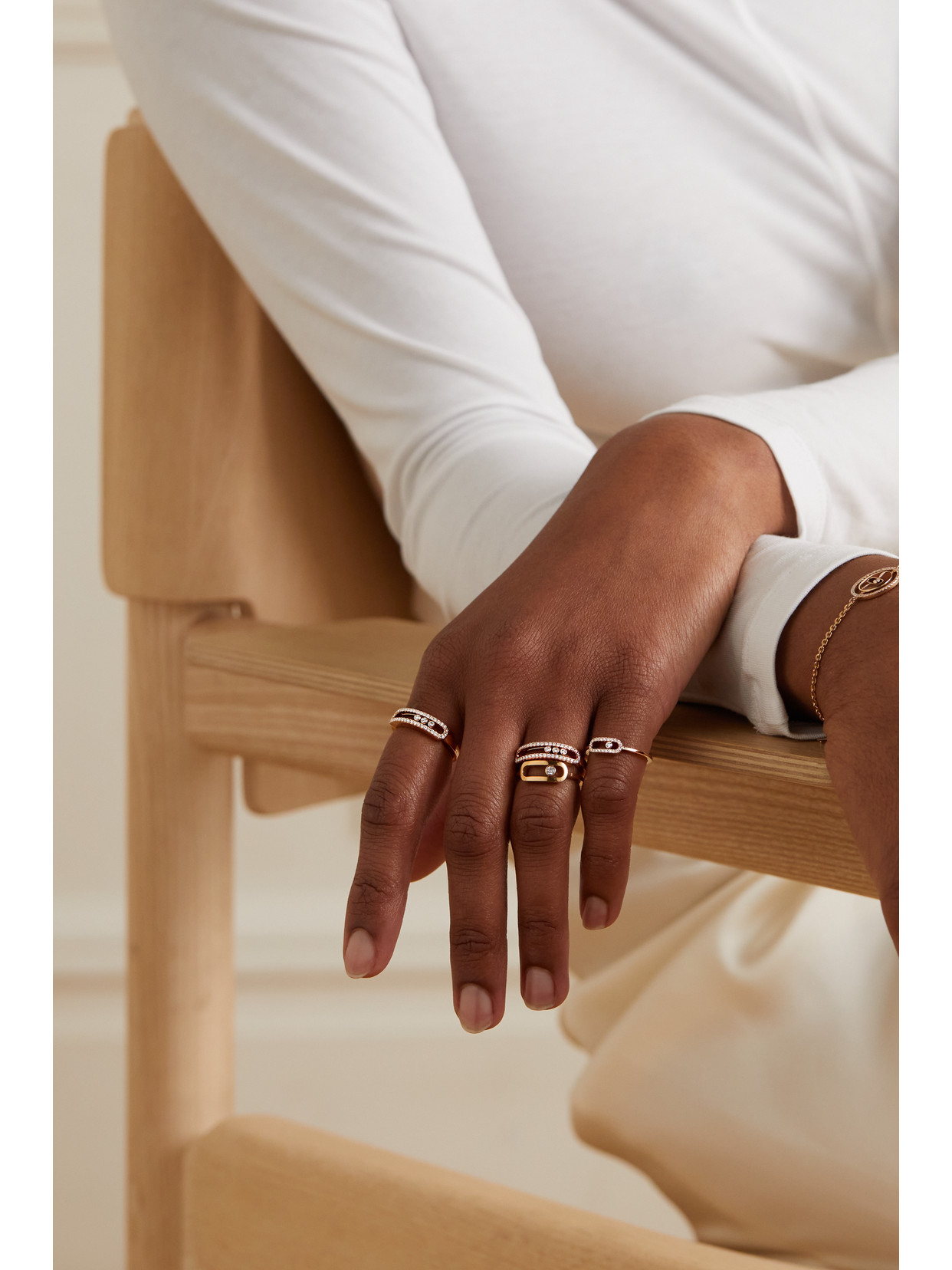 MESSIKA BABY MOVE 18-KARAT ROSE GOLD DIAMOND RING