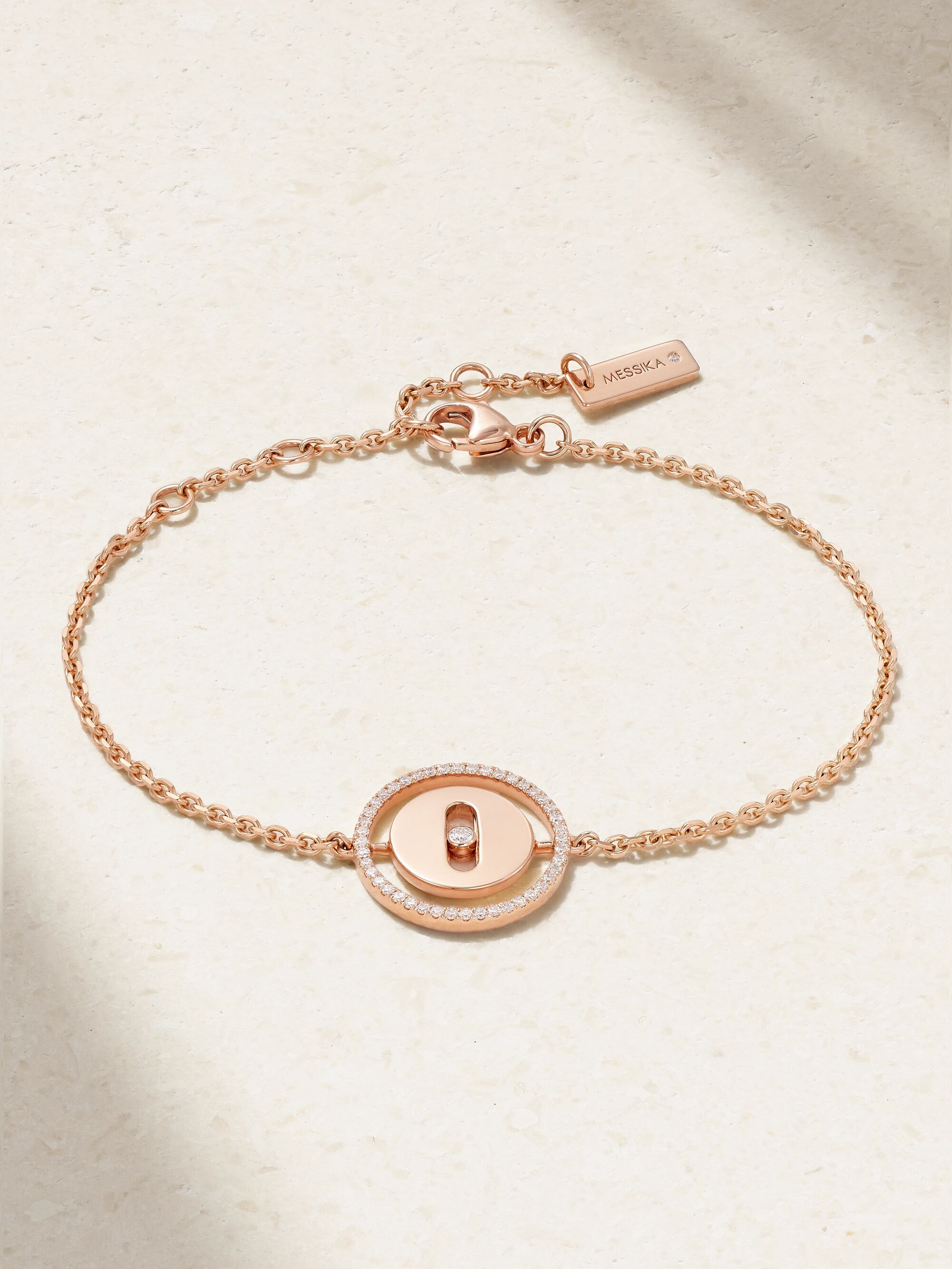 net-a-porter.com | Lucky Move 18-karat rose gold diamond bracelet