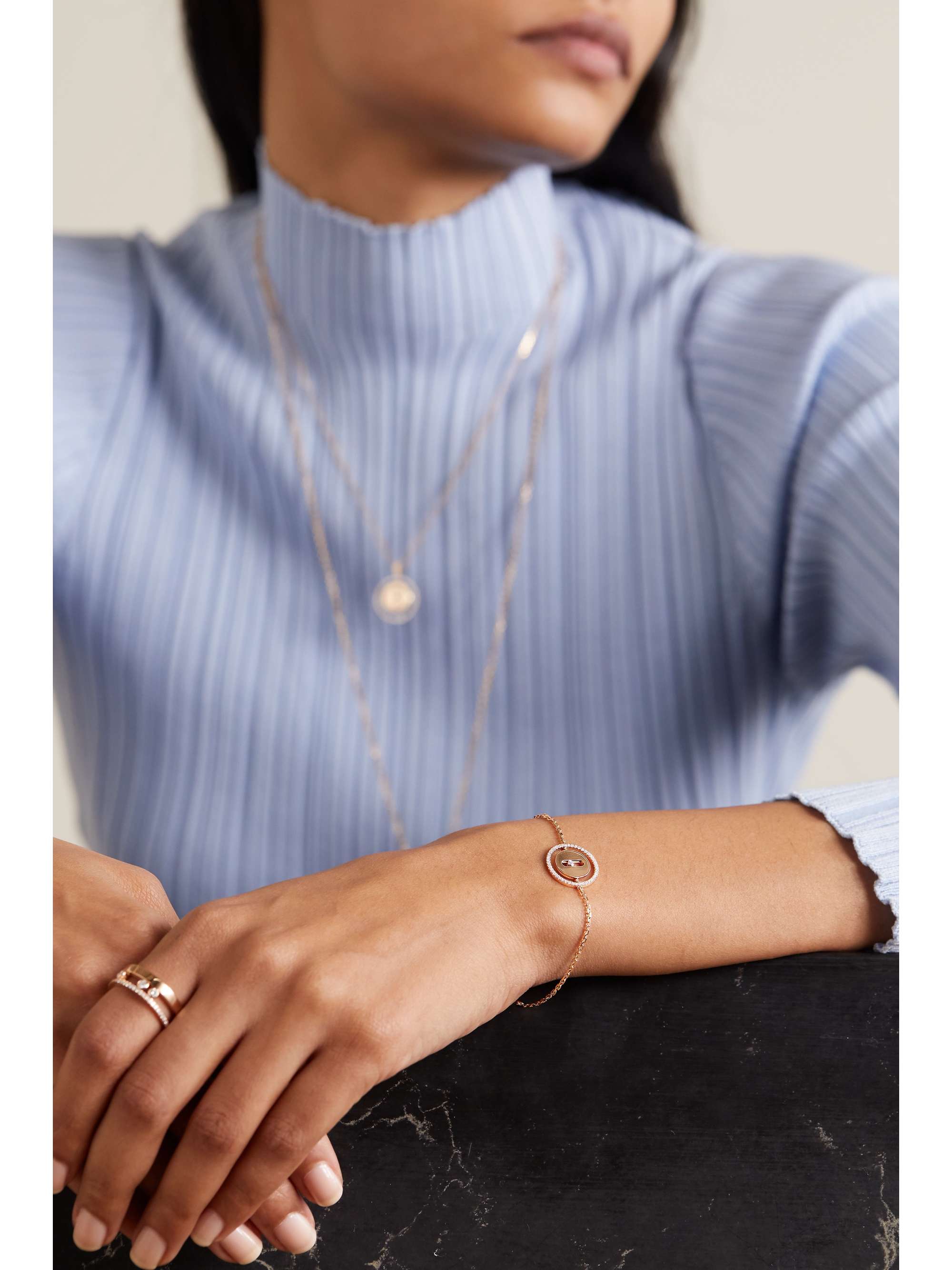 MESSIKA Lucky Move 18-karat rose gold diamond bracelet