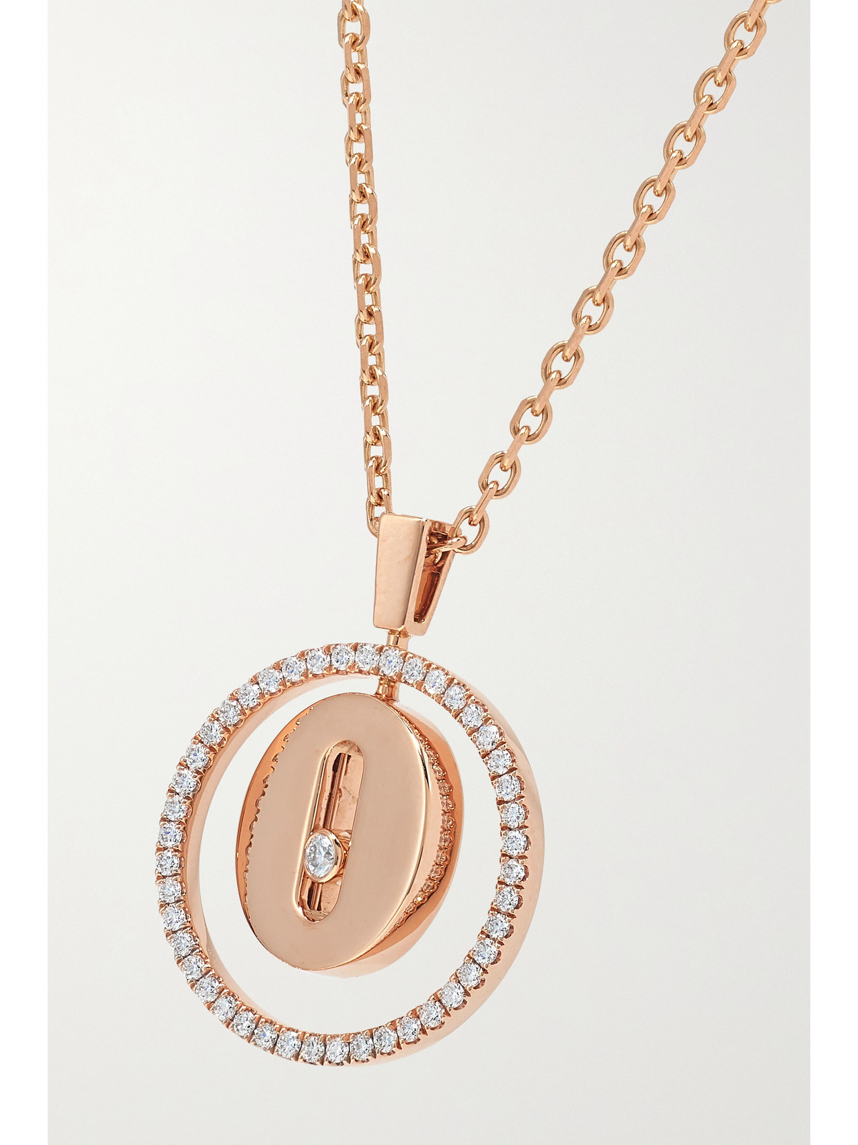 Shop Messika Lucky Move 18-karat Rose Gold Diamond Necklace