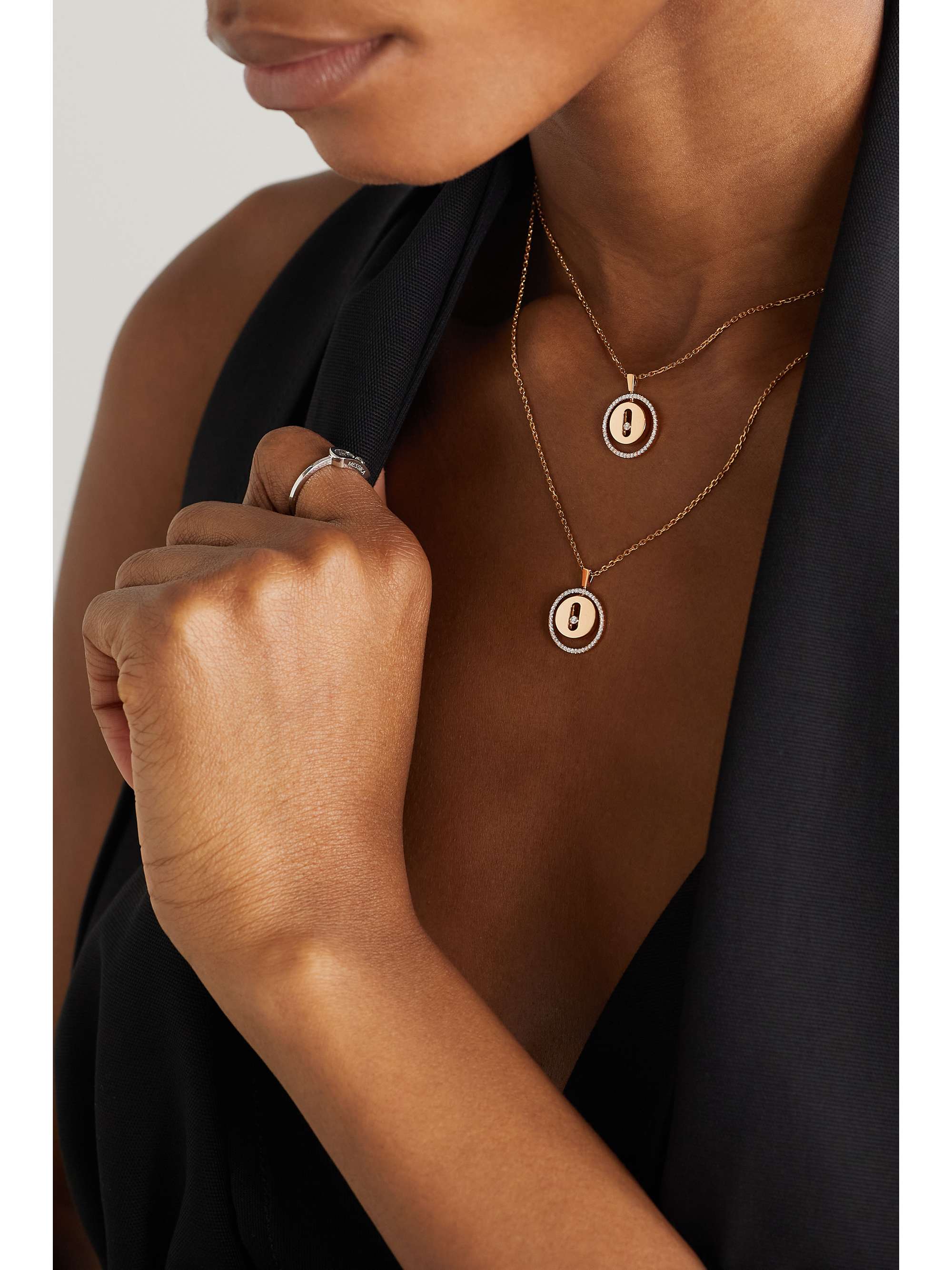 MESSIKA Lucky Move 18-karat rose gold diamond necklace