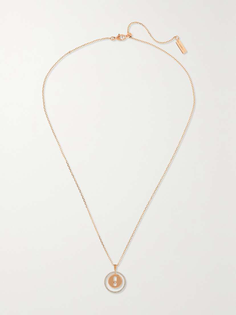 Messika Lucky Move 18-karat Rose Gold Diamond Necklace