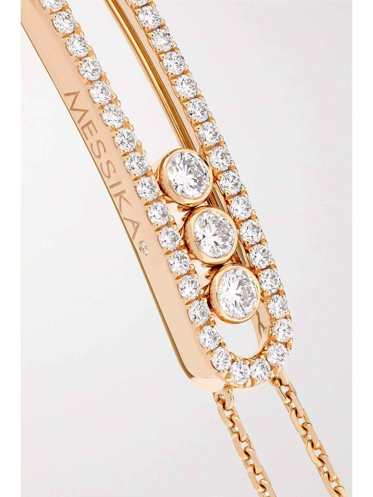 Shop Messika Move Classic 18-karat Pink Gold Diamond Bracelet