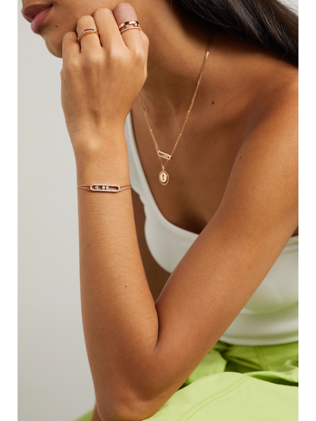 Messika Move Classic 18-karat Pink Gold Diamond Bracelet In Gold