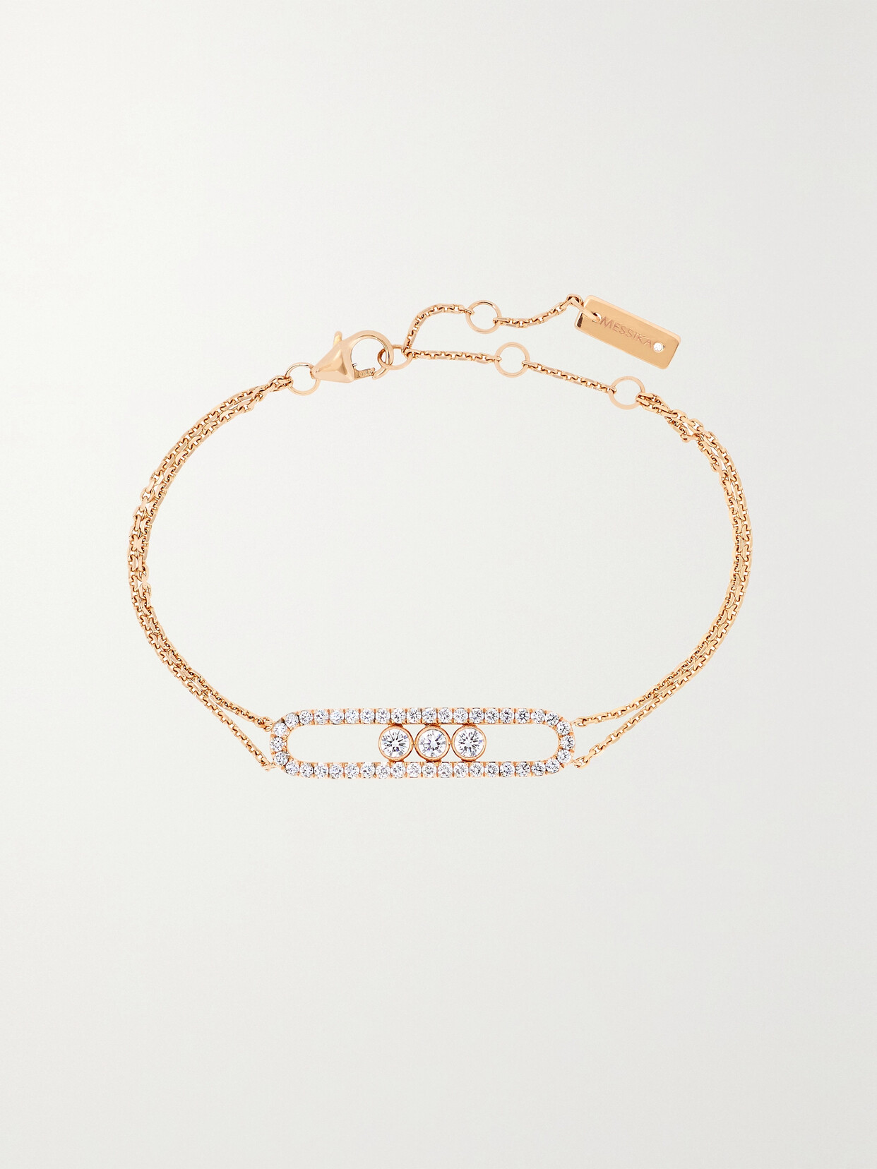 Shop Messika Move Classic 18-karat Pink Gold Diamond Bracelet