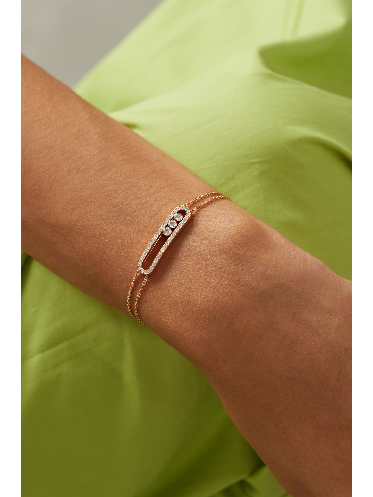 Messika Move Classic 18-karat Pink Gold Diamond Bracelet In Gold