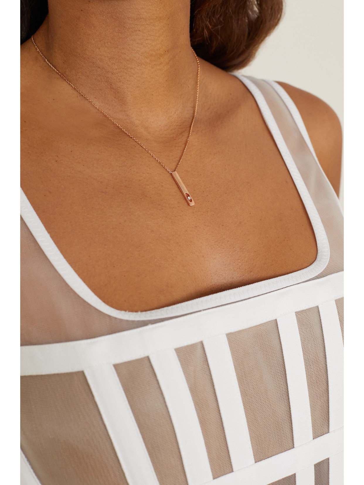 Messika My First Diamond 18-karat Rose Gold Diamond Necklace In Gold