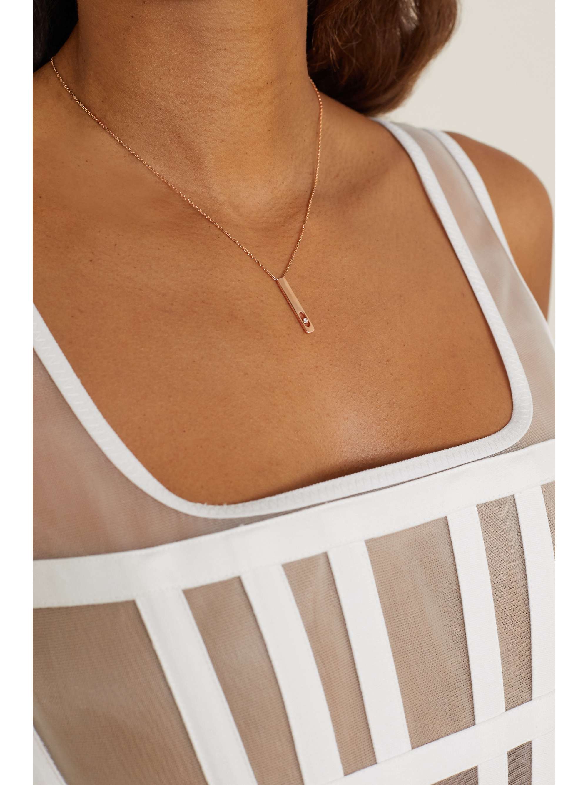 MESSIKA My First Diamond 18-karat rose gold diamond necklace