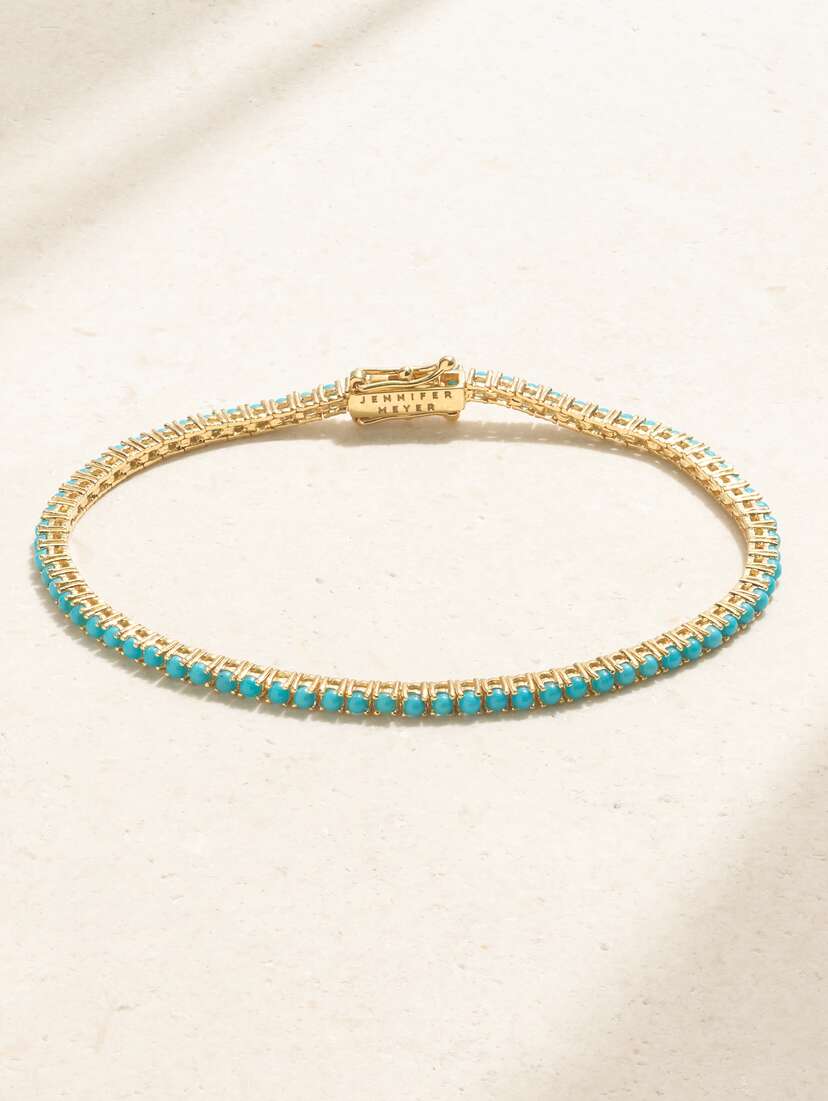 Jennifer Meyer 18-karat Gold Turquoise Tennis Bracelet