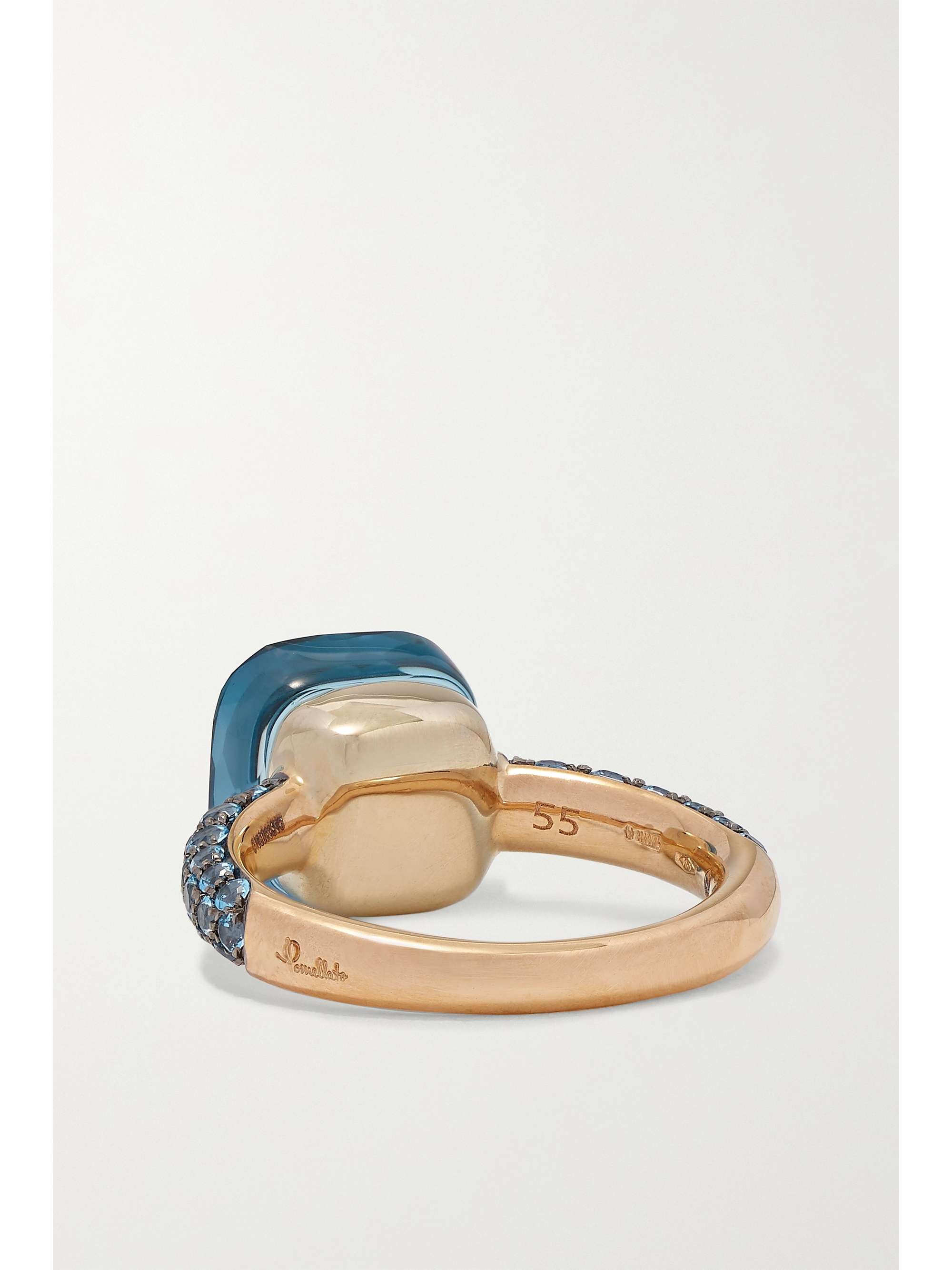 POMELLATO Nudo 18-karat rose and white gold, agate and topaz ring