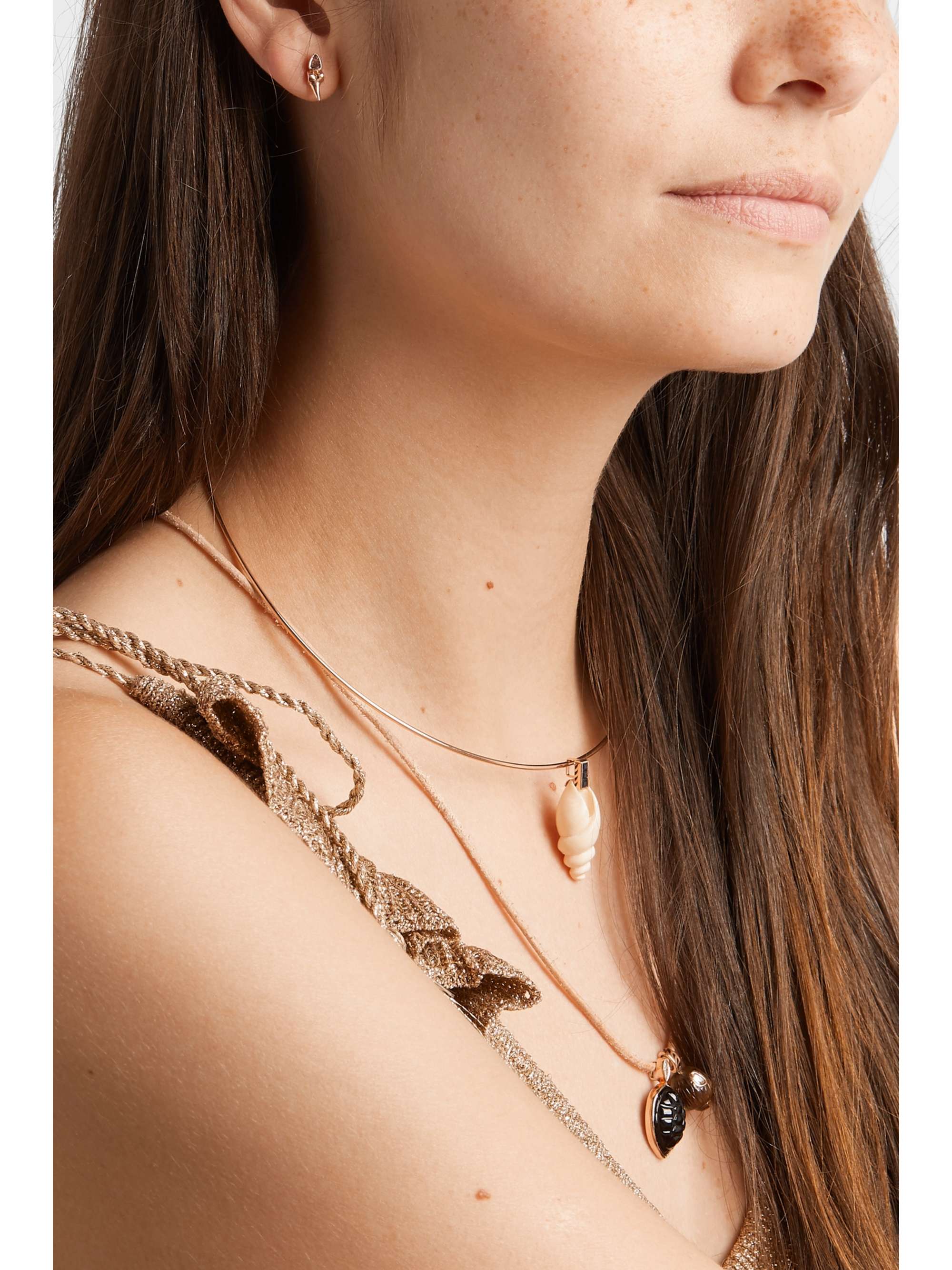 DEZSO BY SARA BELTRÁN 18-karat rose gold diamond earrings