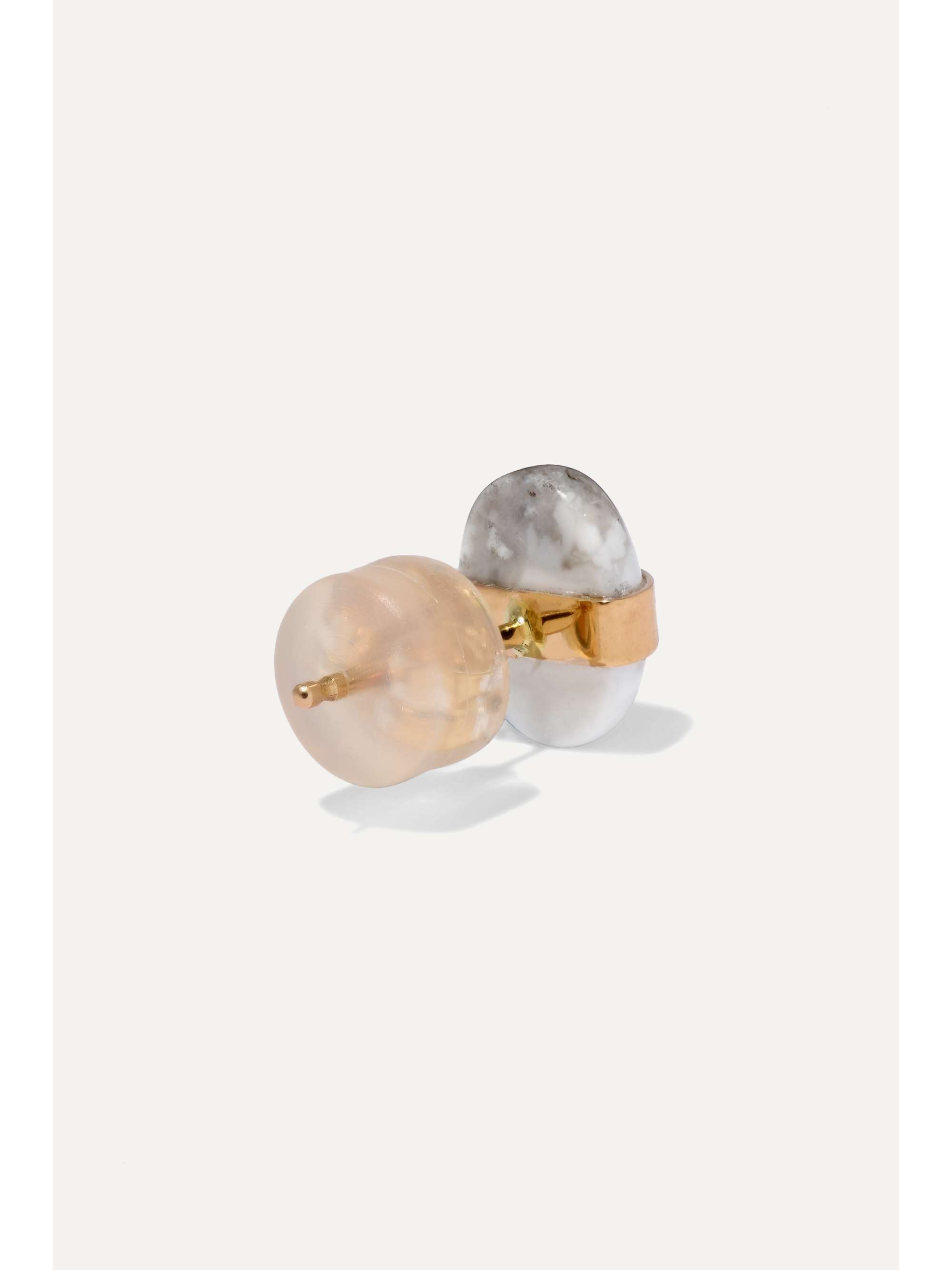 MELISSA JOY MANNING + NET SUSTAIN 14-karat gold howlite earrings