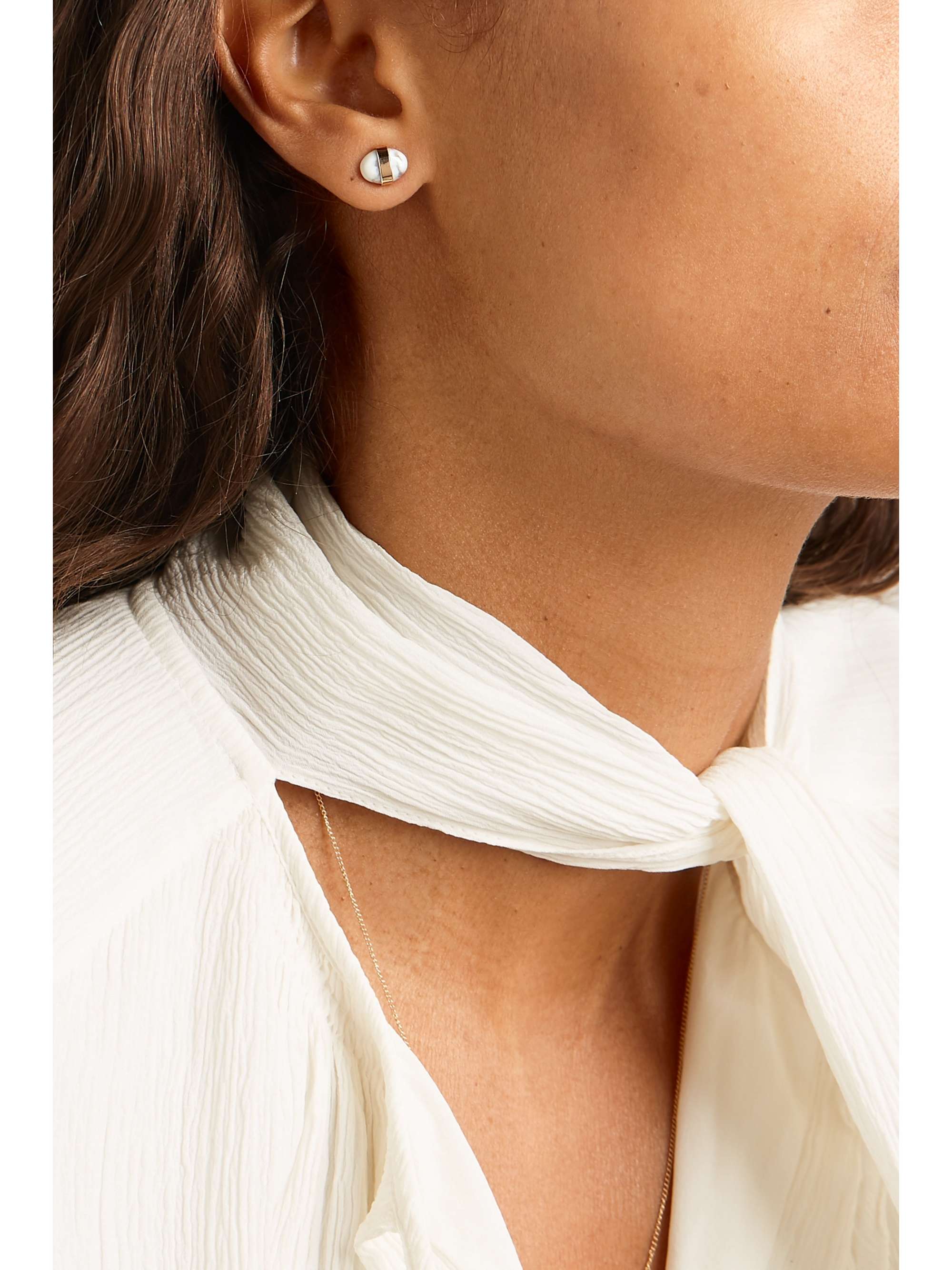 MELISSA JOY MANNING + NET SUSTAIN 14-karat gold howlite earrings