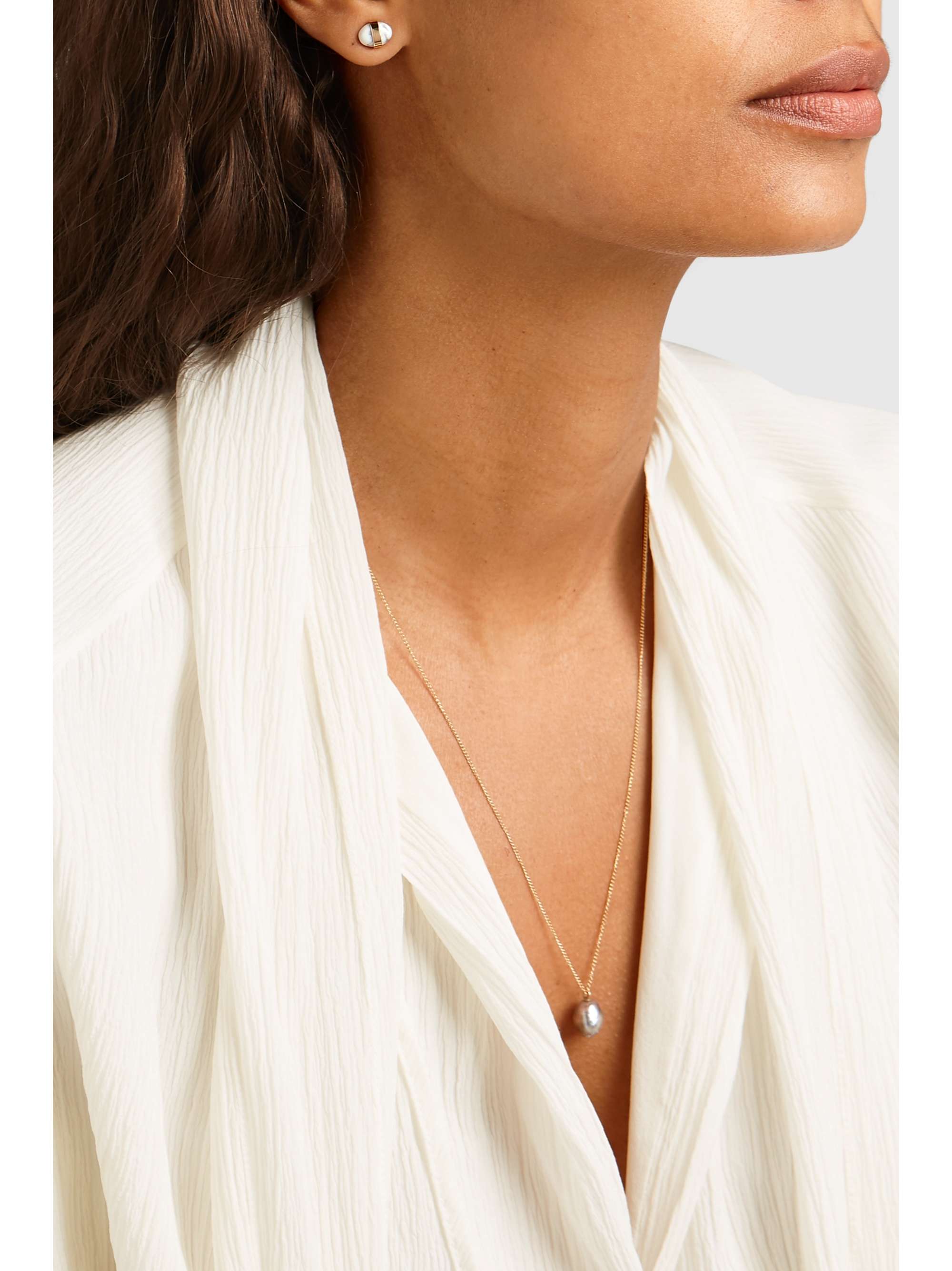 MELISSA JOY MANNING + NET SUSTAIN 14-karat gold howlite earrings