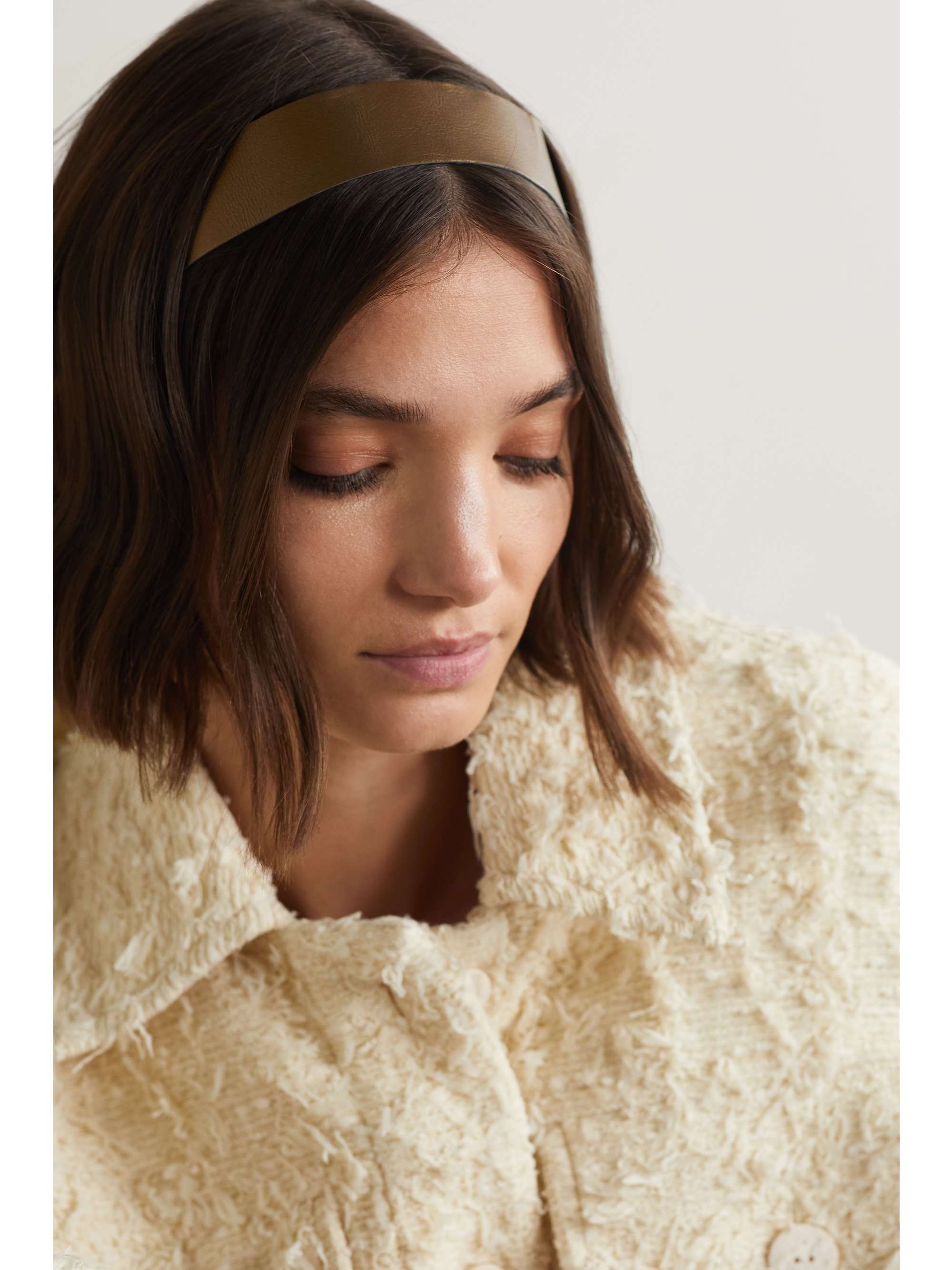 BALMAIN PARIS HAIR COUTURE Textured-leather headband