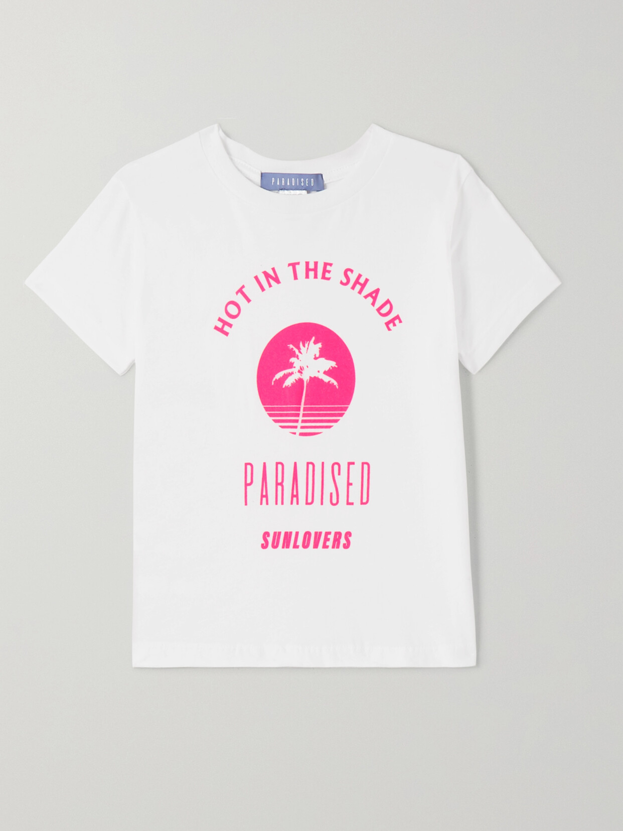 Paradised Neon Printed Cotton-jersey T-shirt In White