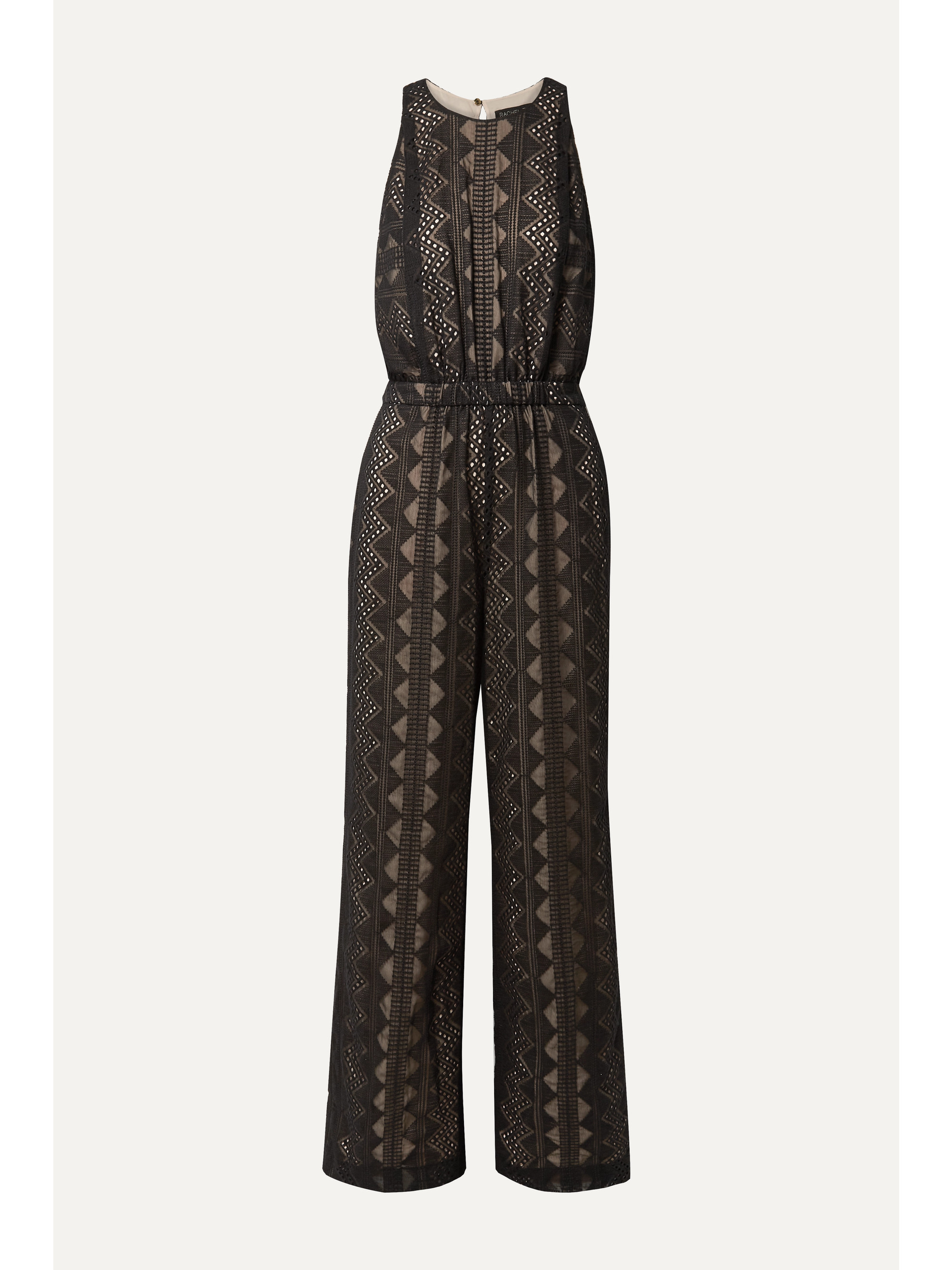RACHEL ZOE Roxane embroidered crepon jumpsuit