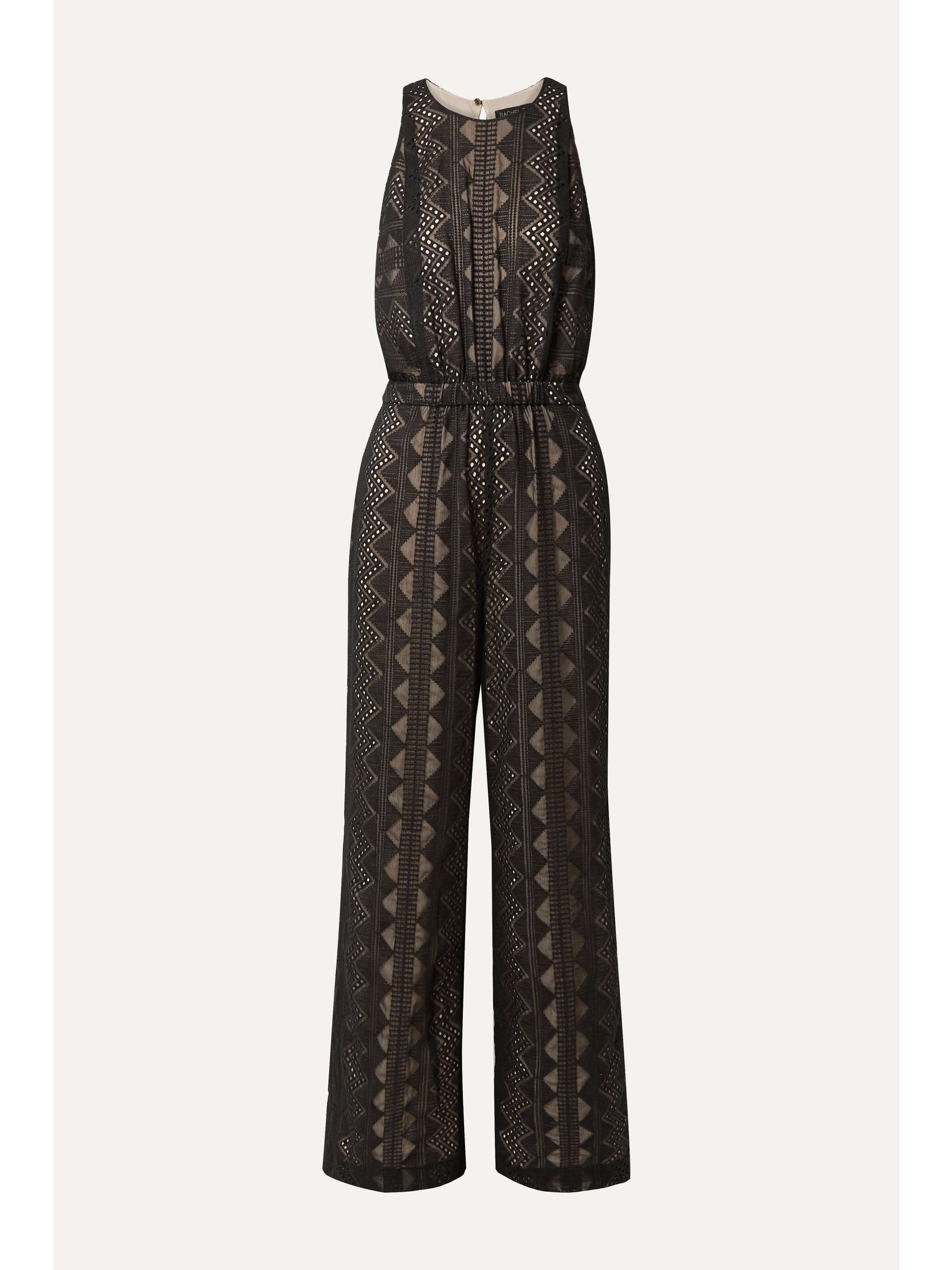 RACHEL ZOE Roxane embroidered crepon jumpsuit