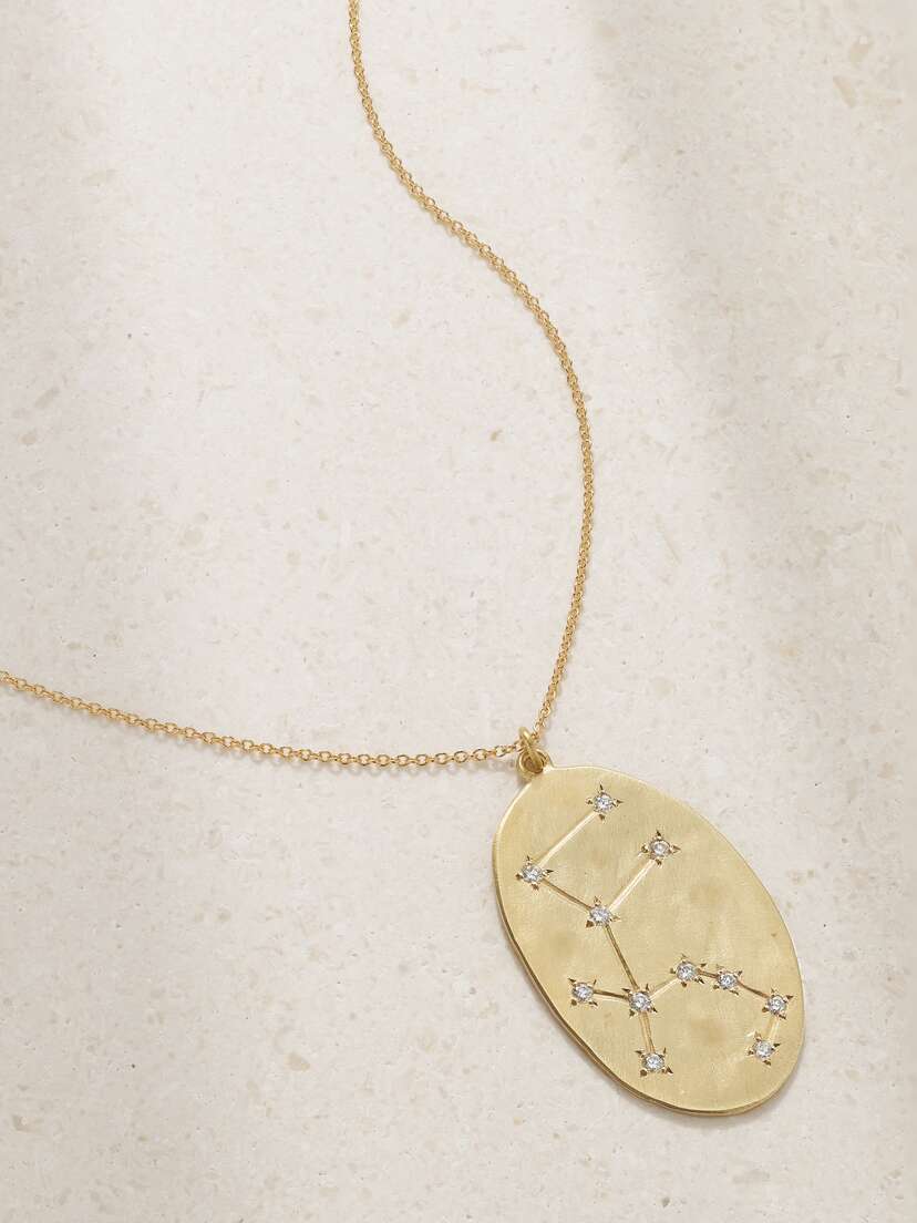 Brooke Gregson Zodiac Aquarius 14-karat Gold Diamond Necklace