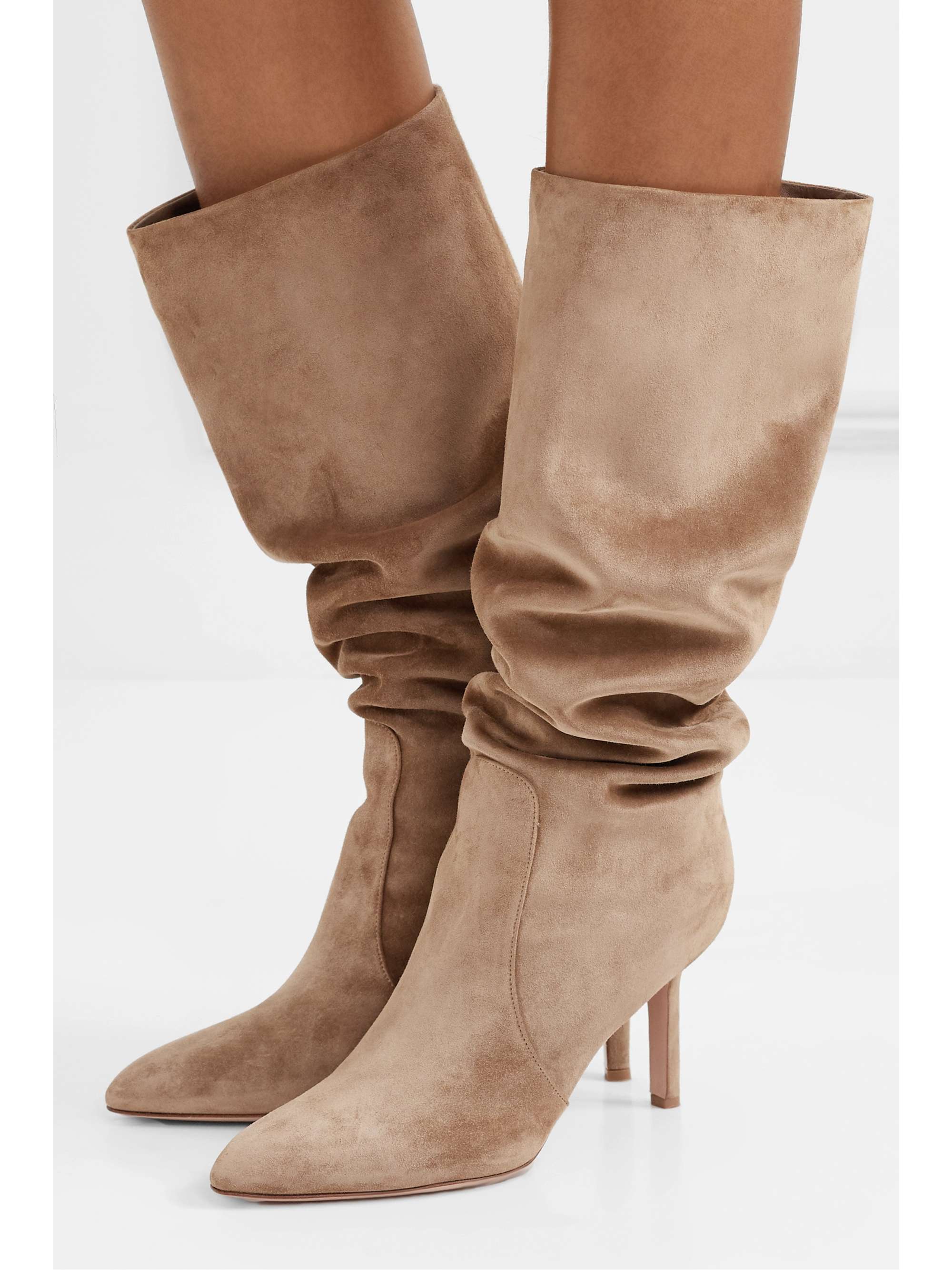 GIANVITO ROSSI 85 suede knee boots
