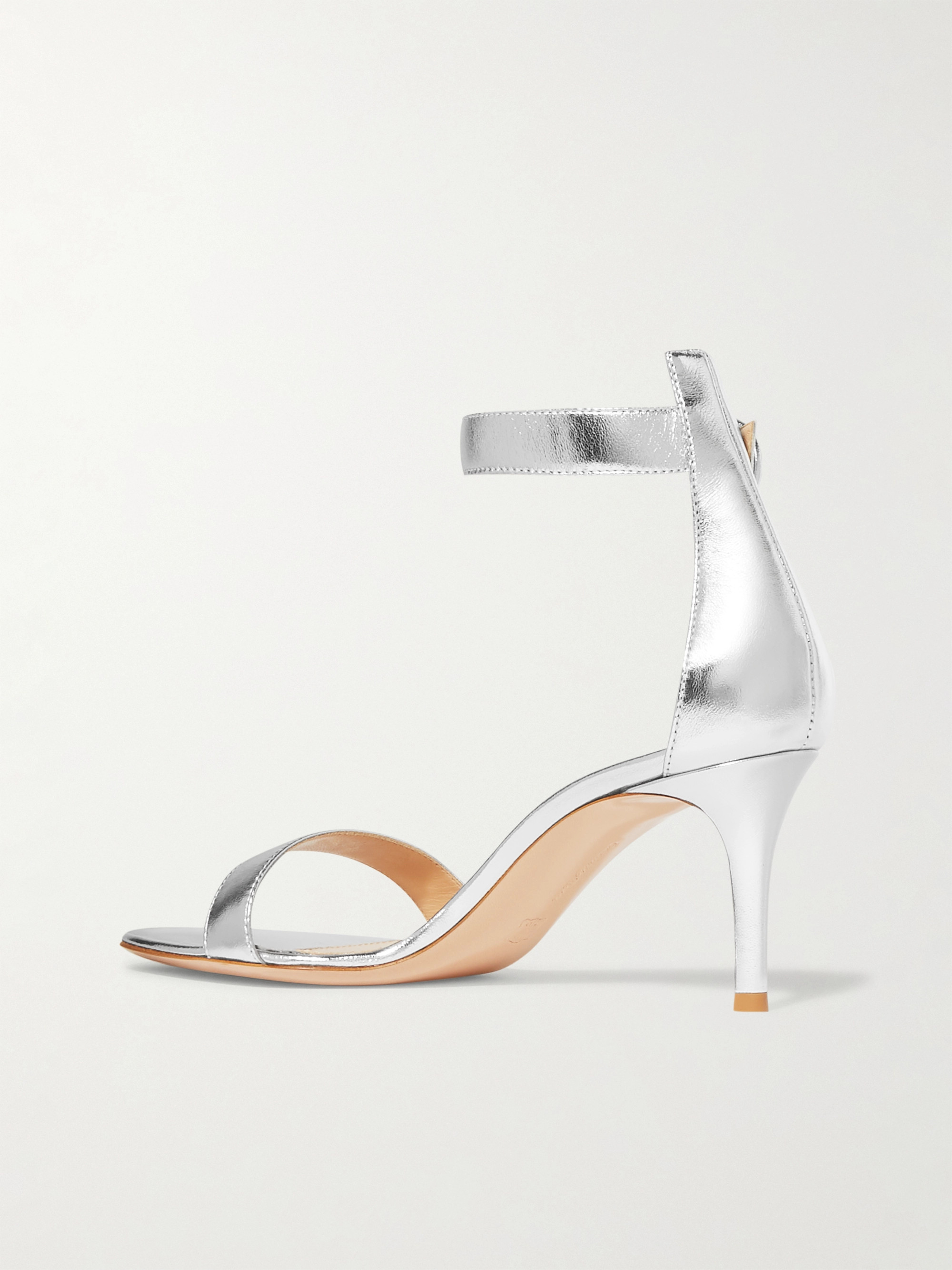 GIANVITO ROSSI Portofino 70 metallic leather sandals thumbnail