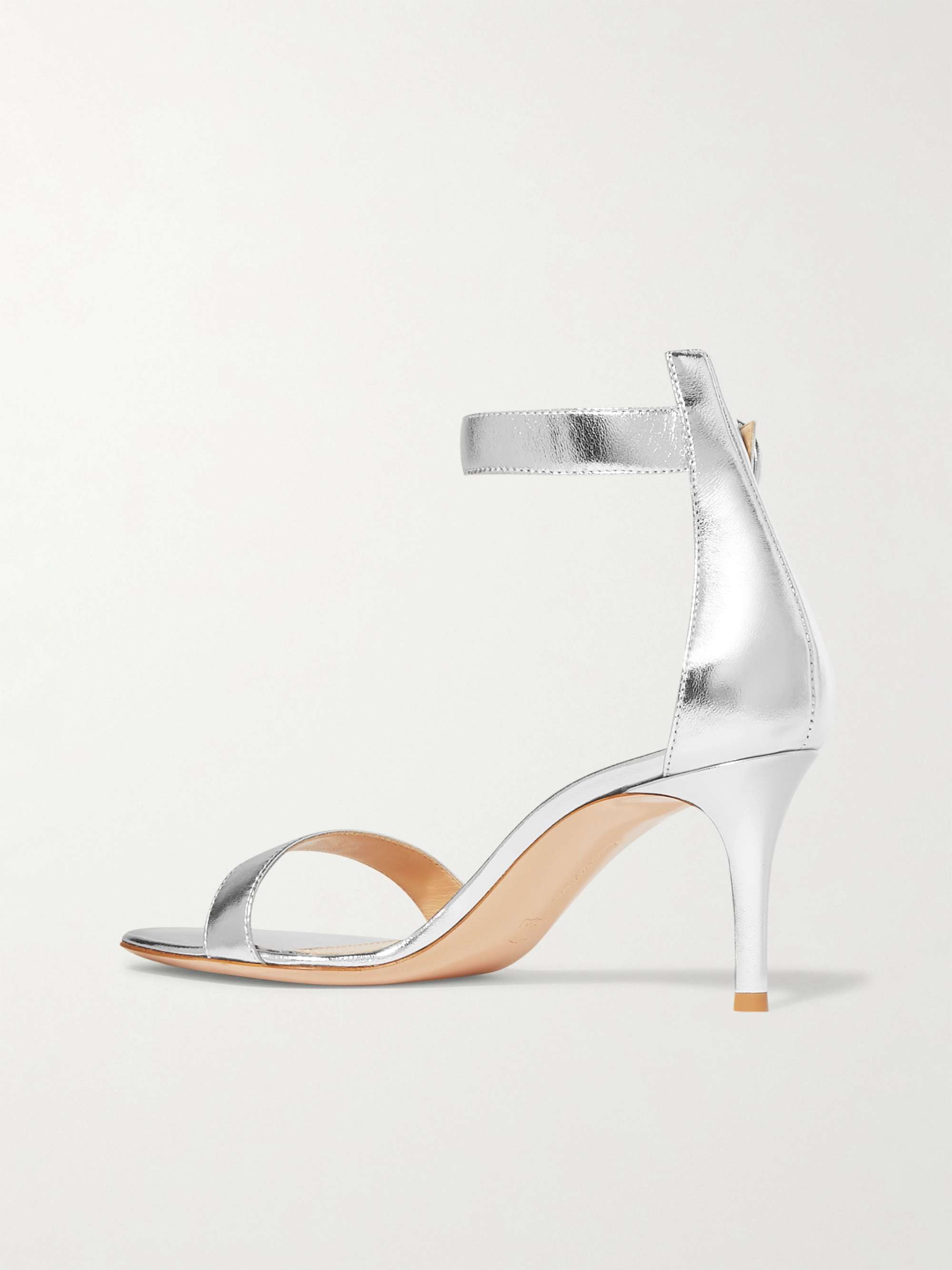 GIANVITO ROSSI Portofino 70 metallic leather sandals
