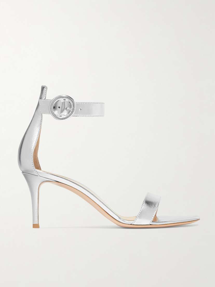 Gianvito Rossi Portofino 70 Metallic Leather Sandals