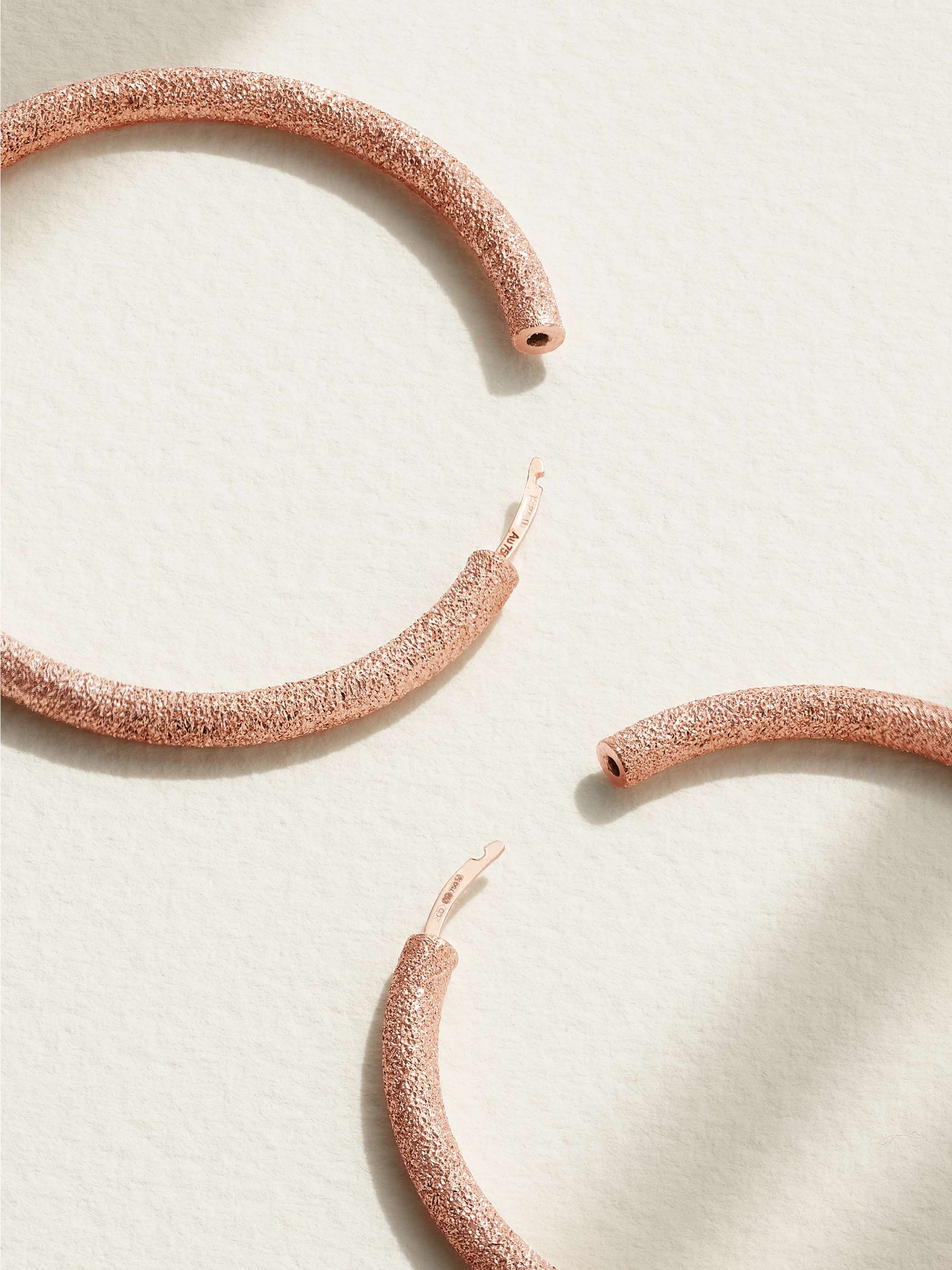 CAROLINA BUCCI Florentine 18-karat rose gold hoop earrings