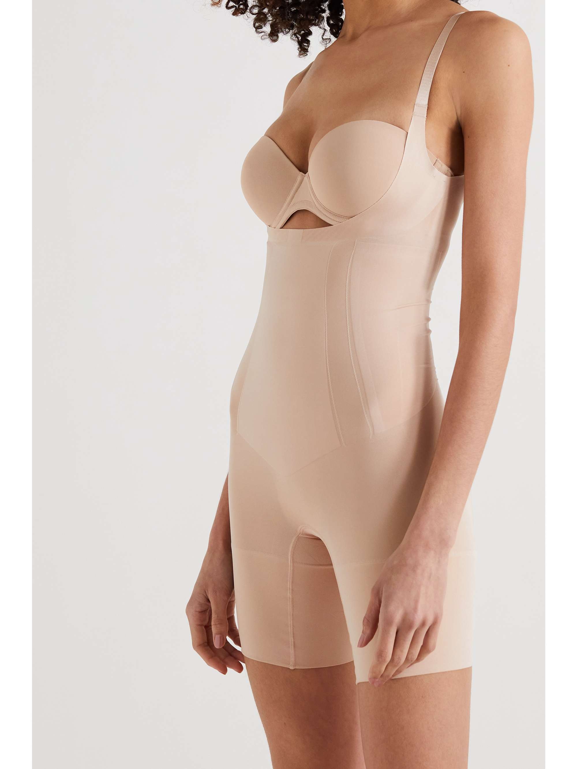 The Thinstincts 2.0 Open-Bust Mid-Thigh Bodysuit By Spanx In