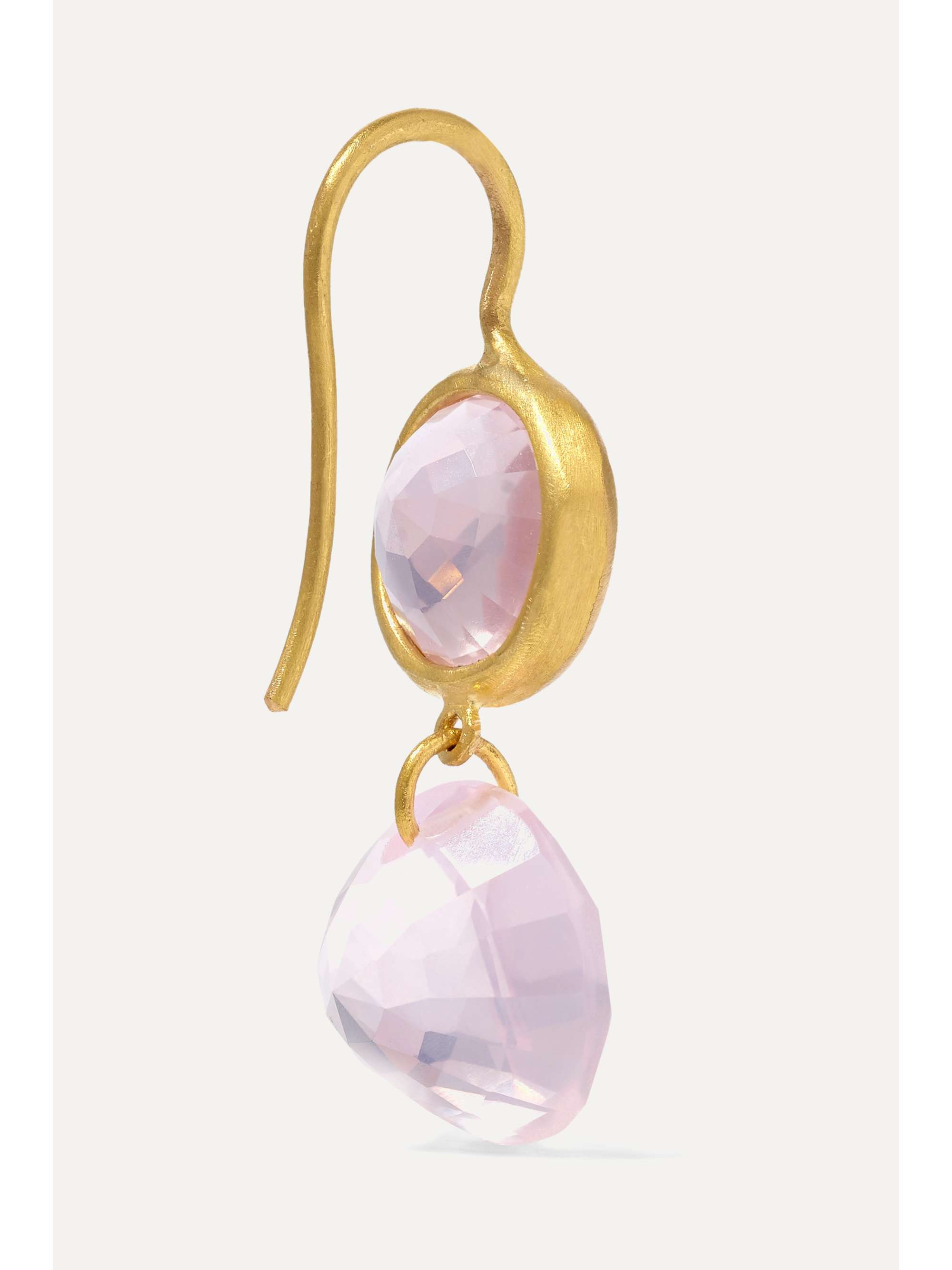 MARIE-HÉLÈNE DE TAILLAC Incandescence 22-karat gold quartz earrings
