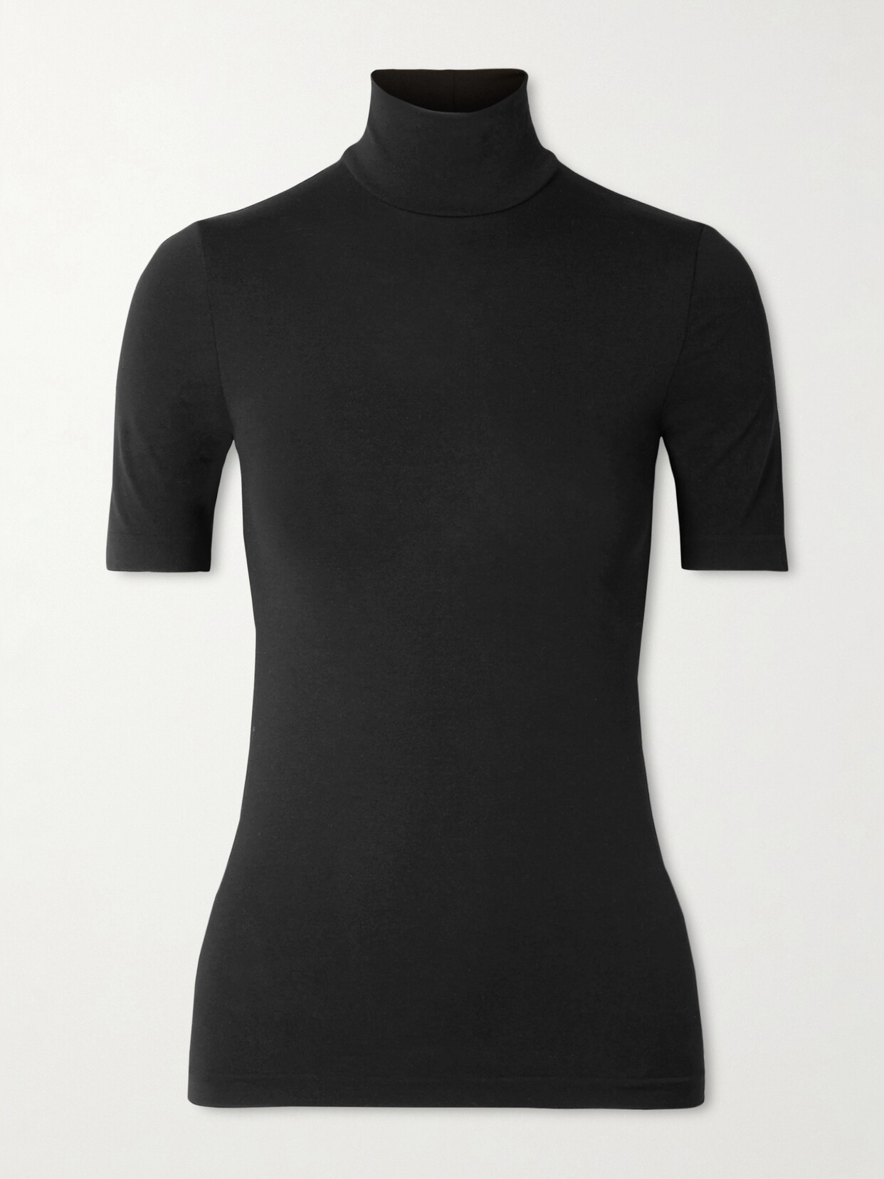 Shop Wolford + Net Sustain Aurora Modal-blend Jersey Turtleneck Top In Black