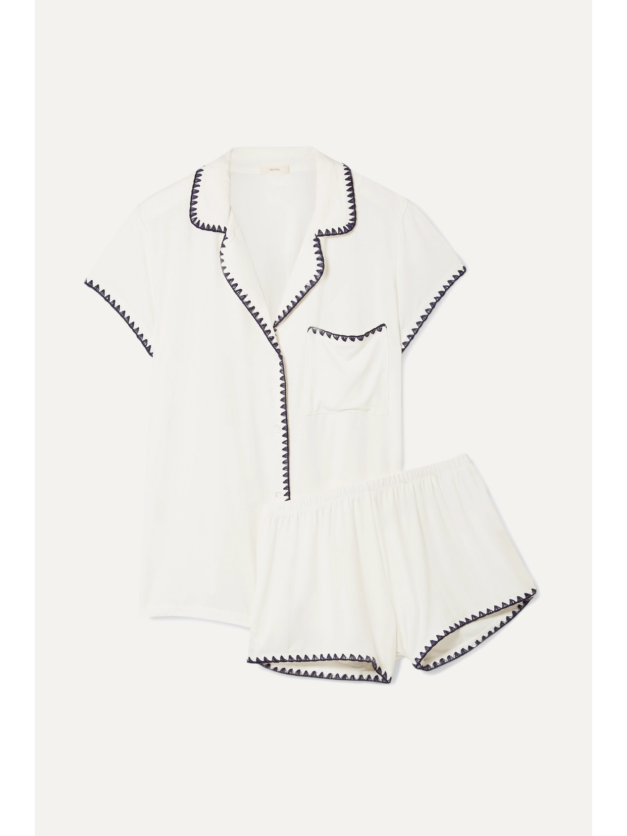 Eberjey Frida Relaxed Short Pajamas In Ivory