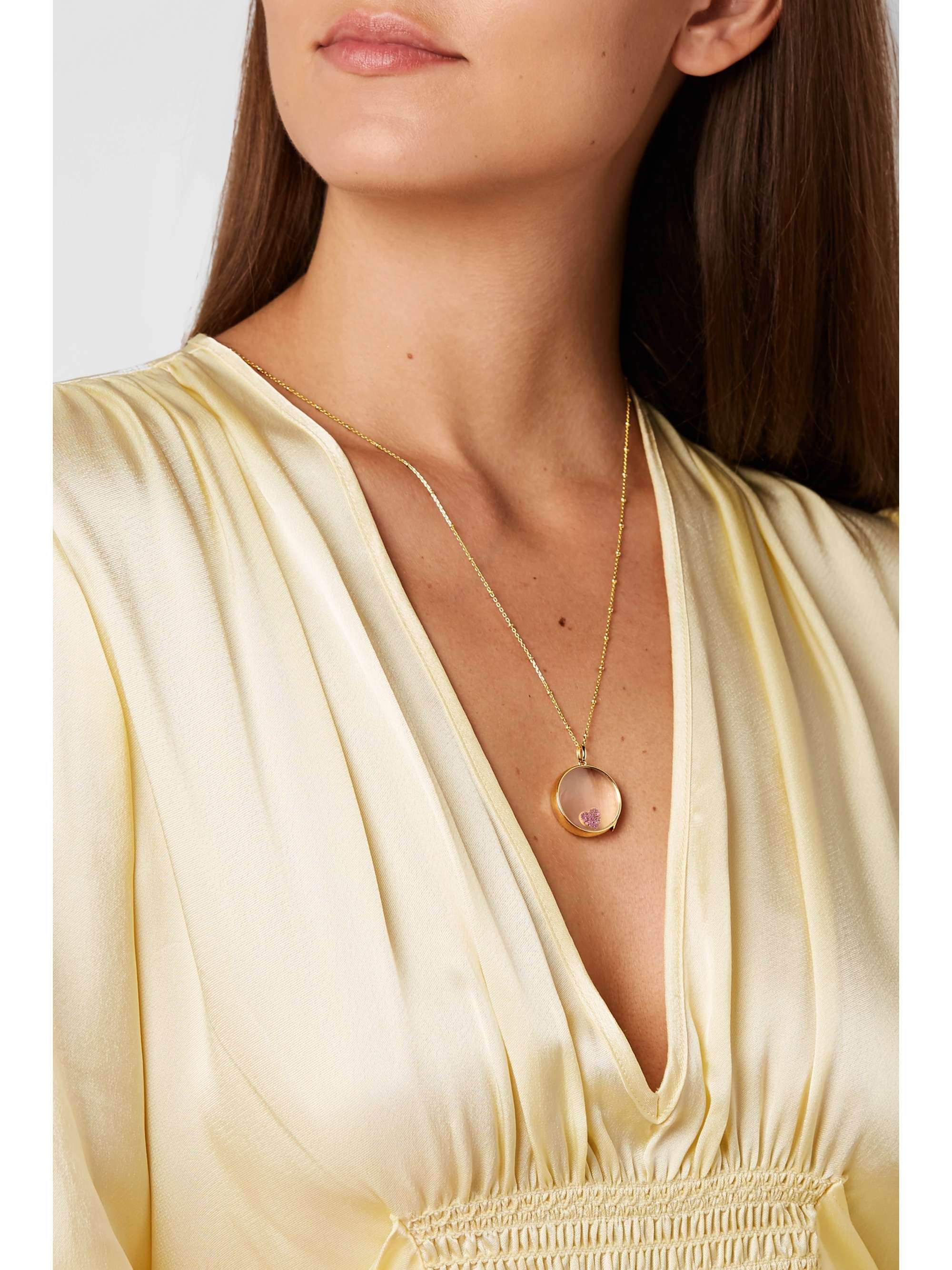 LOQUET Send a Kiss 18-karat yellow and white gold diamond and sapphire charms