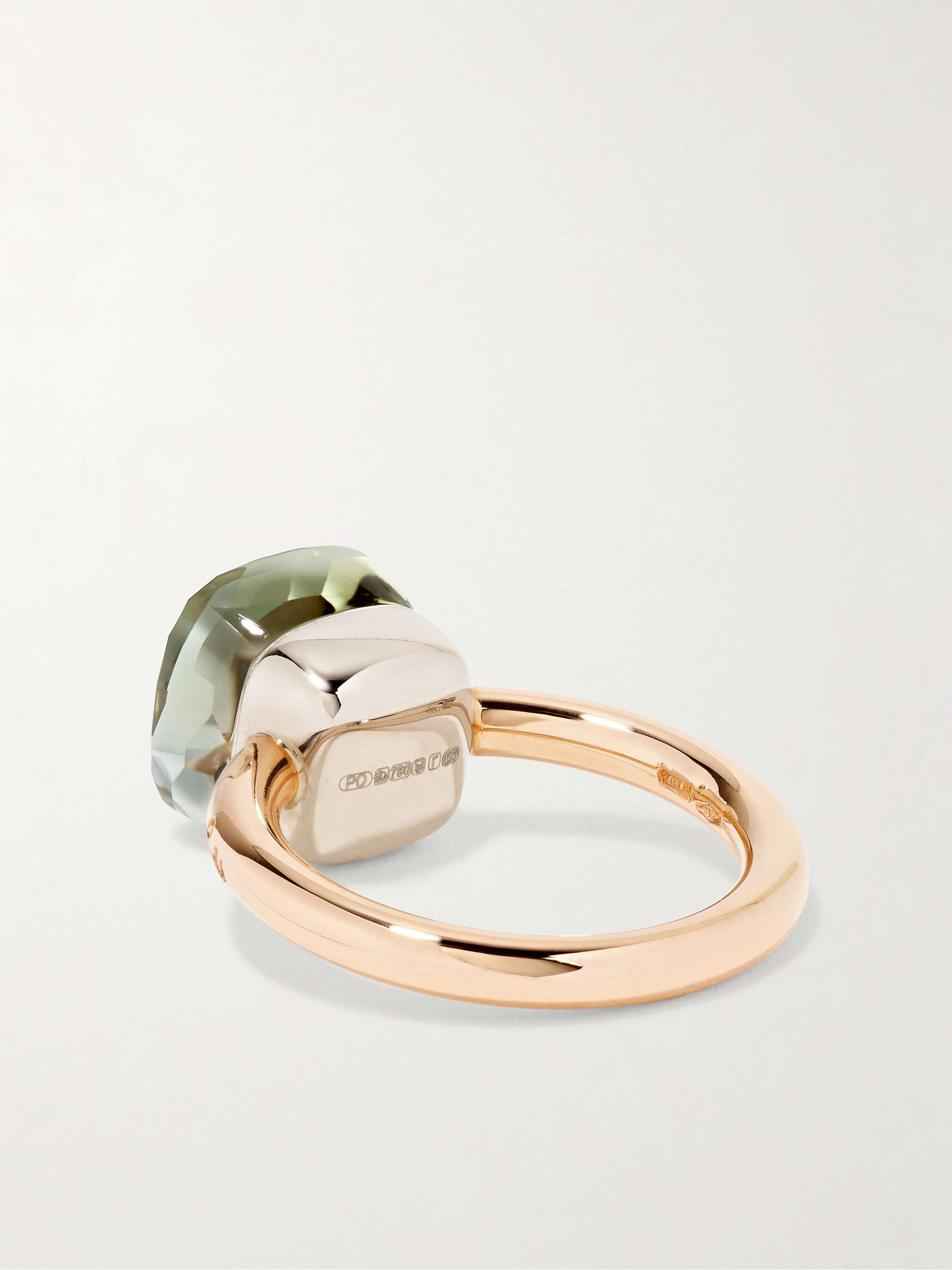 POMELLATO Nudo Classic 18-karat rose and white gold prasiolite ring