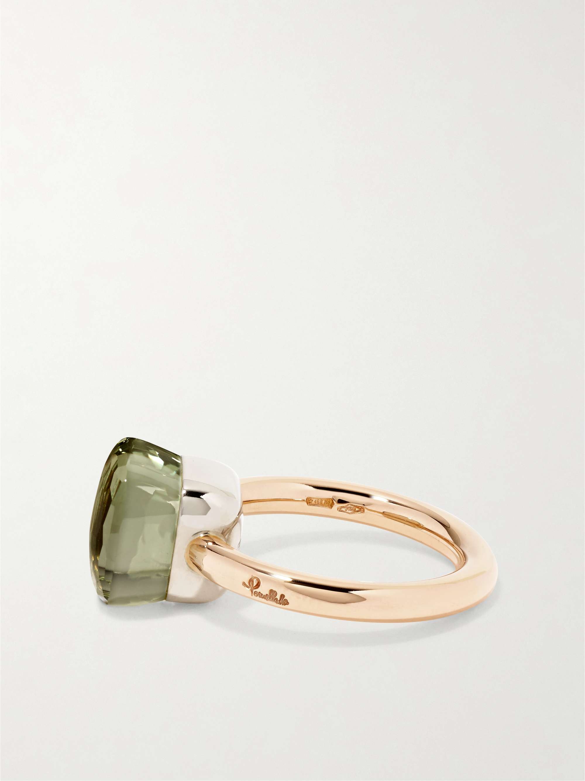 POMELLATO Nudo Classic 18-karat rose and white gold prasiolite ring