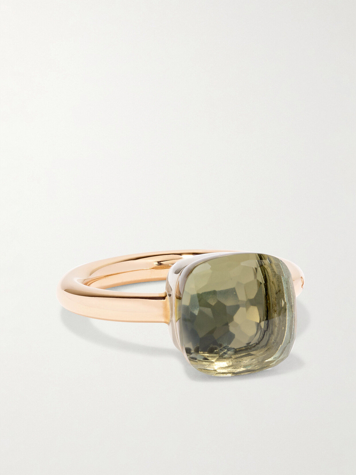 Pomellato Nudo Classic 18-karat Rose And White Gold Prasiolite Ring In Rose Gold